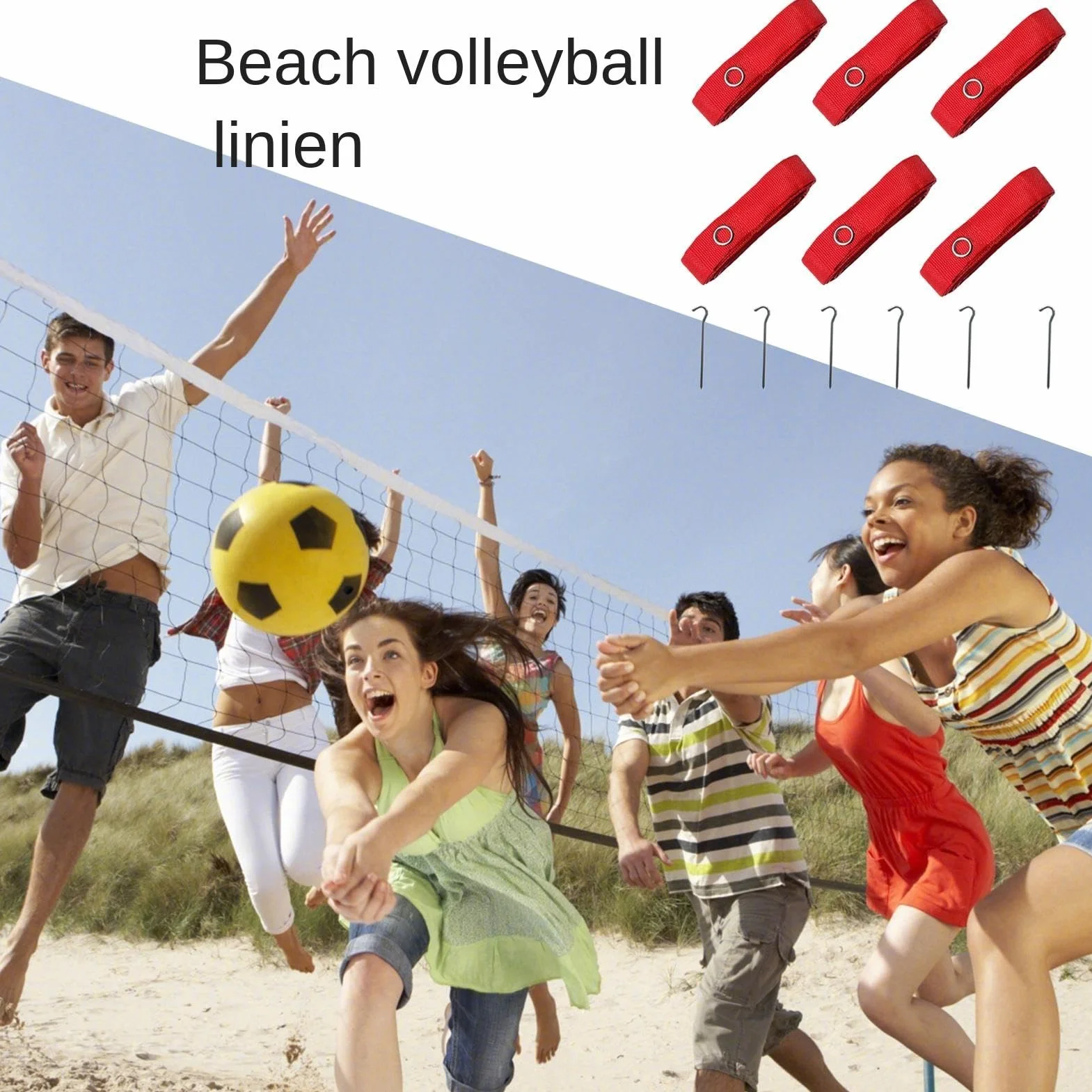 Cordes de volleyball de plage officielles 26,3 x 52,6 m portables