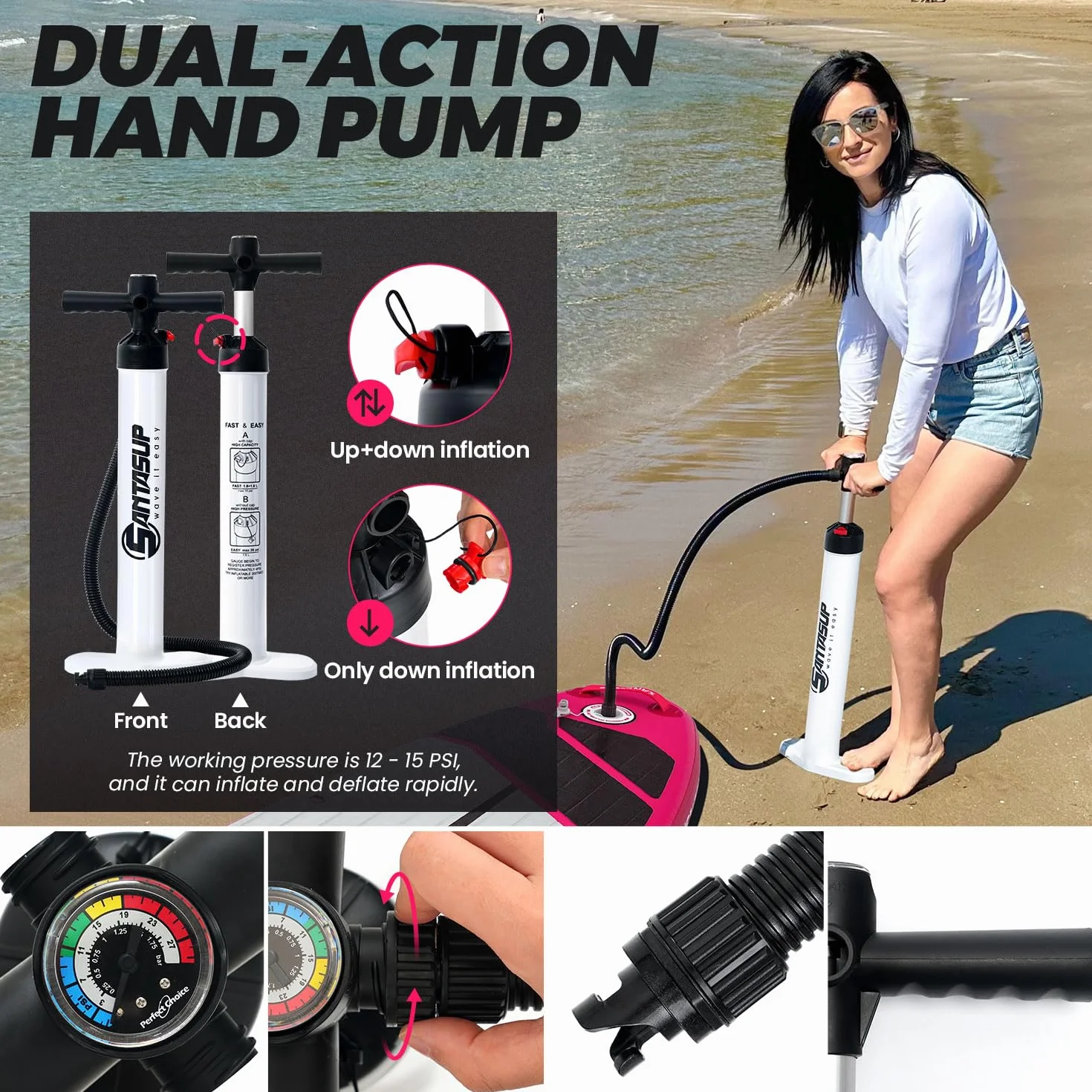 Tableau Gonflable Stand Up Paddle avec Accessoires Sup, Pont EVA antidérapant, Tableau Large 10'6"/11", Sup Board pour Les Adultes et la Jeunesse de Tous Les Niveaux de compétence Sac à Dos