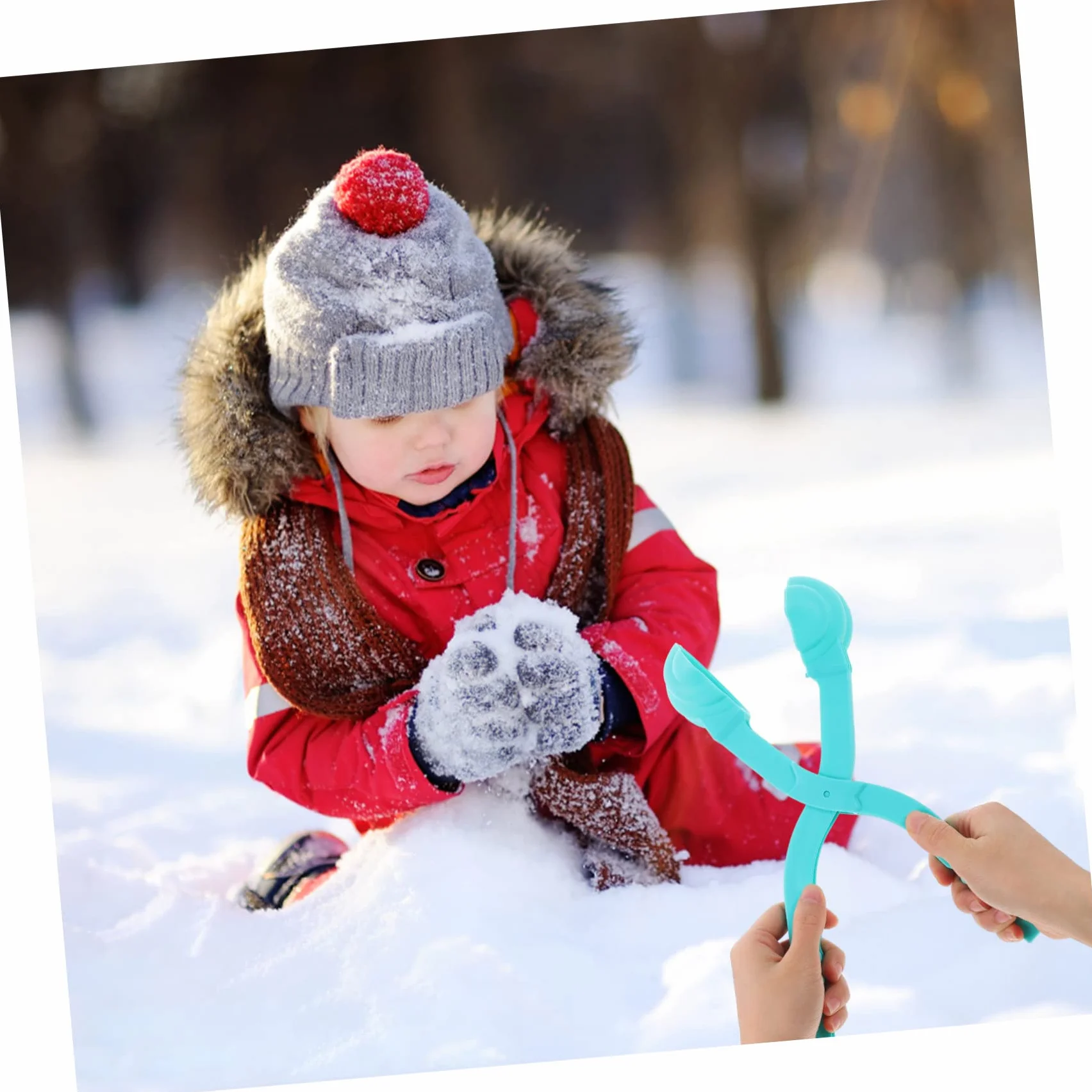 TOYANDONA Pince De Boules De Neige De Caca pour Garçon Et Filles, Petite Taille 30 Cm, Plastique Sûr, Jouet Extérieur D’Hiver, Jeu De Plage Sable, Fabrication Rapide Et Mains Protégées