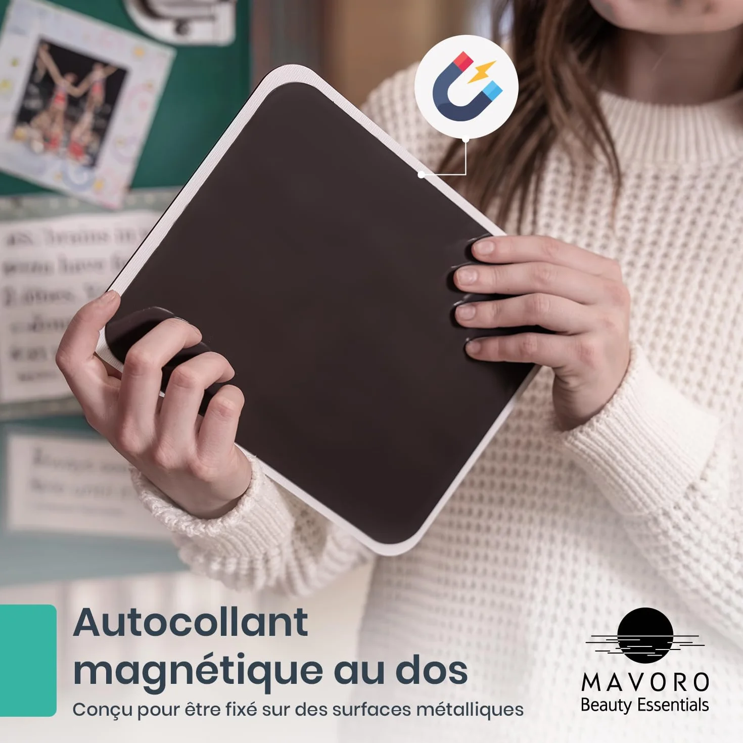 Miroir de Casier Magnétique 17,5 x 22,5 cm Acrylique incassable Sécurité sans Verre pour Enfants