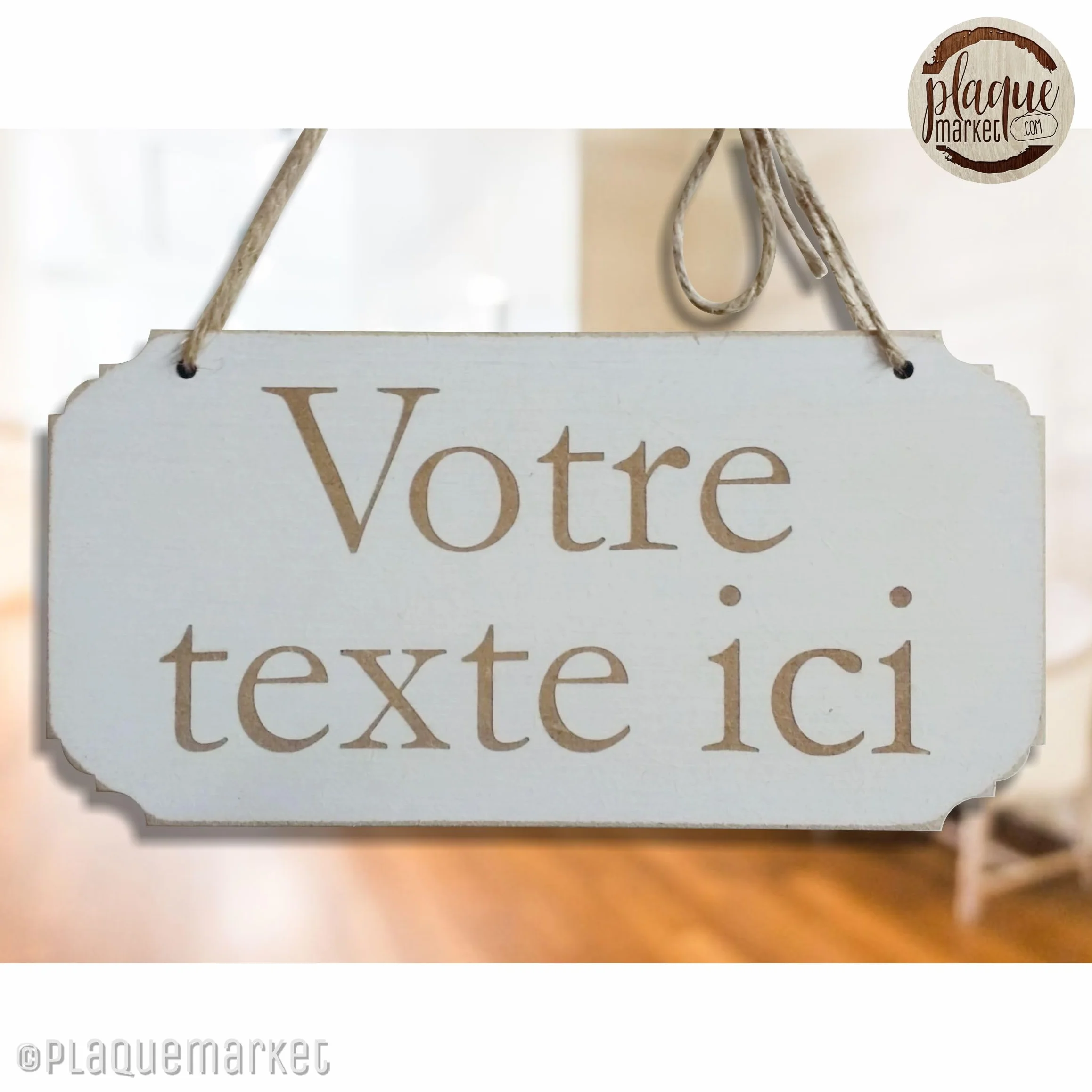 Panneau en Bois Personnalisable avec Texte - Plaque de Porte Cadeau Anniversaire Mariage Suspendue