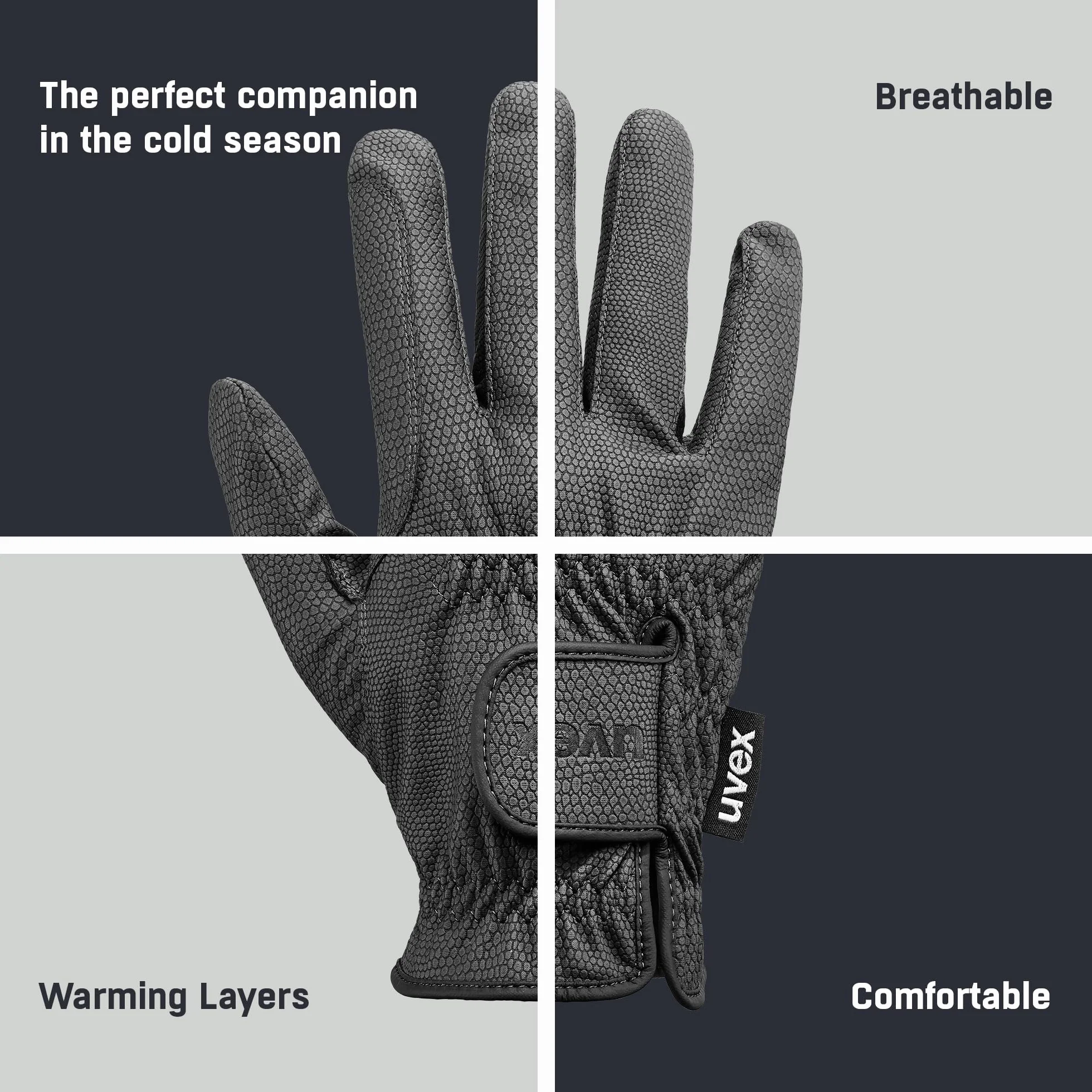 Uvex Sportstyle Winter - Gants d’équitation Élastiques pour Hommes et Femmes - Excellente Adhérence et Durable - Isolation Thinsulate