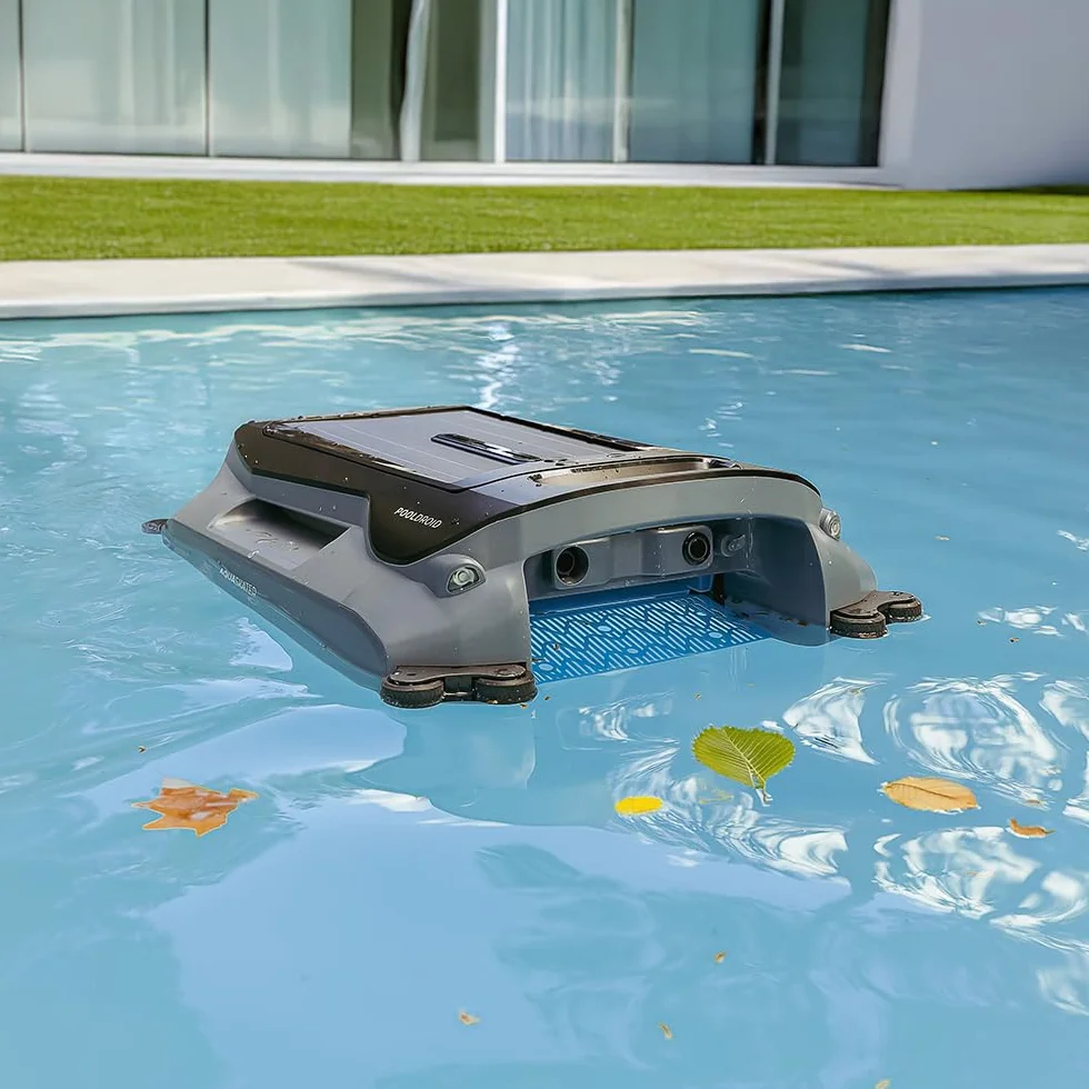 Cecotec Robot Nettoyeur de Piscine Conga Pooldroid AquaSkater Recharge Solaire Autonomie 16h Panier 4,5L Filtre 187,5 μm