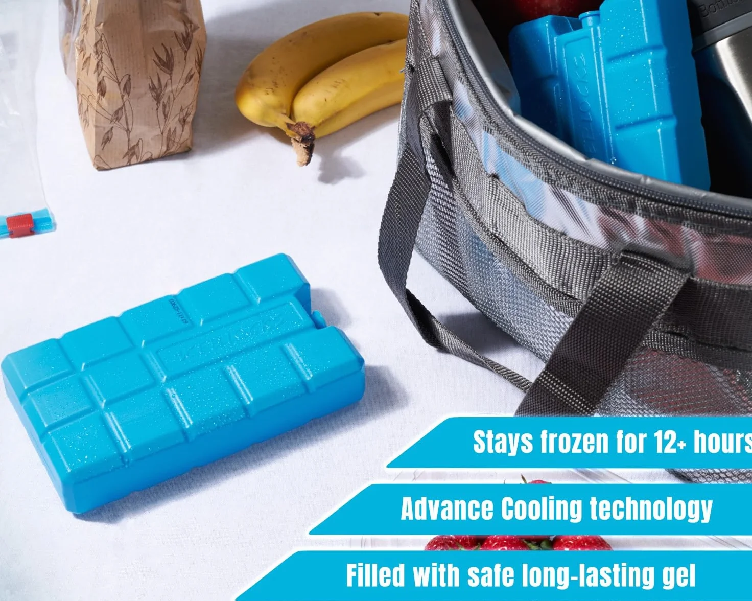 Blocs de congélation 400ml Pack de 2-4 pour glacières Sacs isothermes