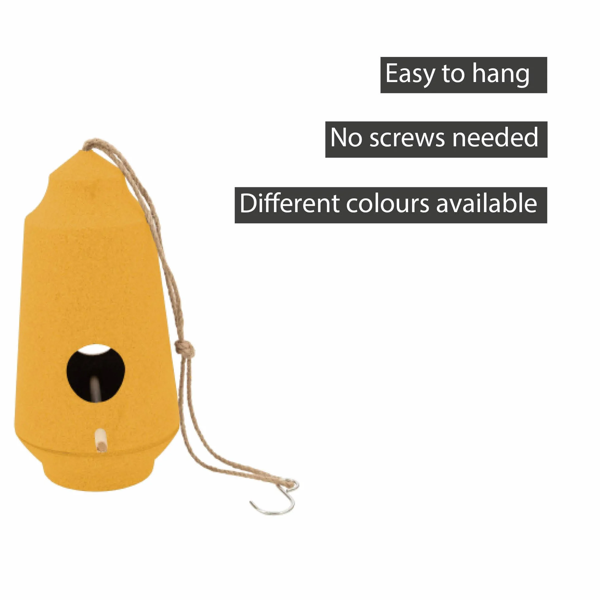Point-Virgule Nichoir en Fibre de Bambou Ocre 15.1cm H 28cm