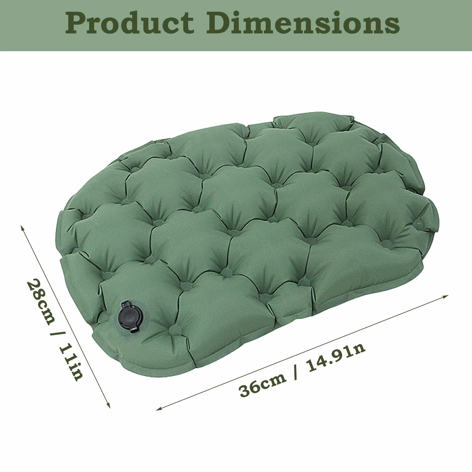 Coussins Siège Gonflable, Portable Siège Gonflable d'air pour Extérieur, Pliable Ultraléger Imperméable Coussin d'air 36*28 cm, Coussins de Stade Anti-Déchirure et Usure pour Bureau Voiture (Gris)