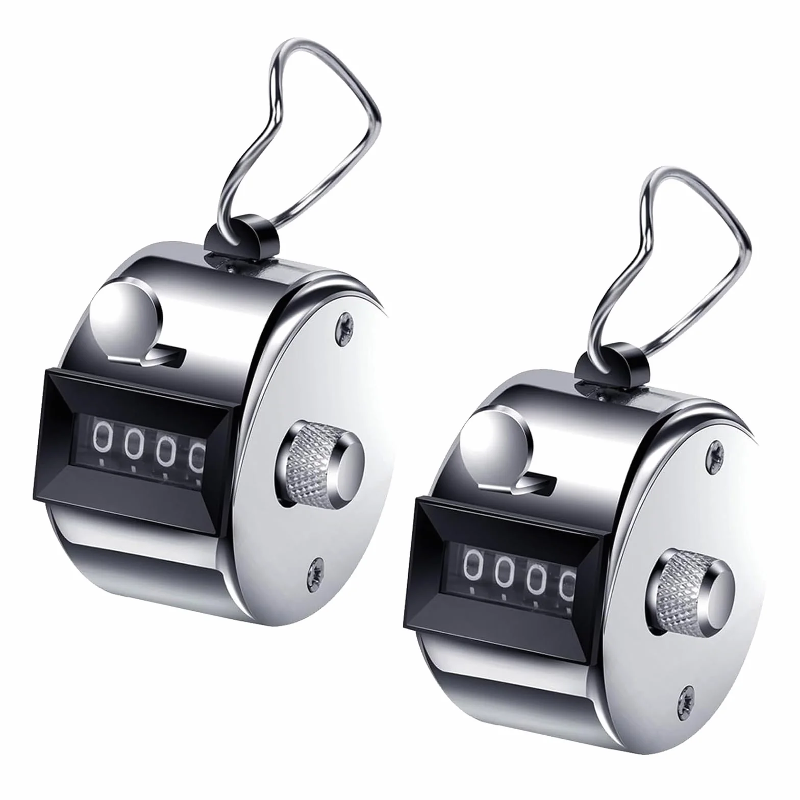 Compteur à 4 Chiffres en Métal Clicker Manuel Mécanique 2 Pièces