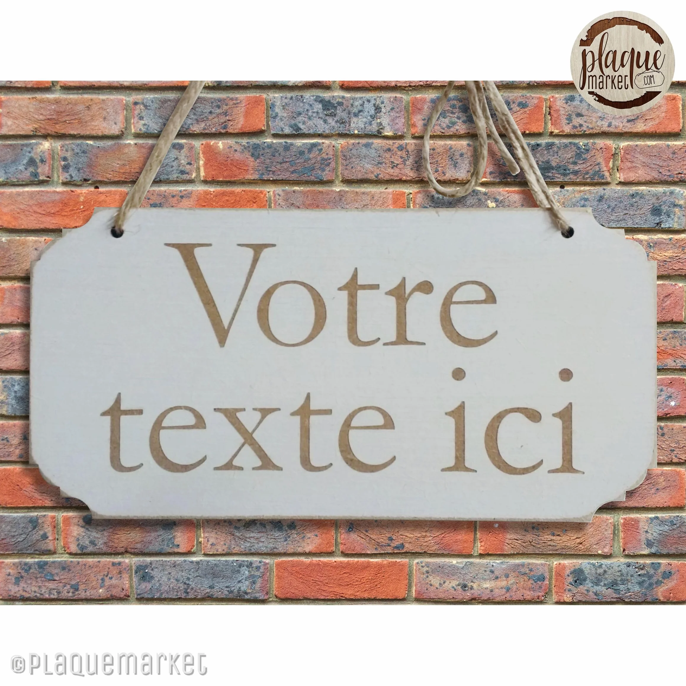 Panneau en Bois Personnalisable avec Texte - Plaque de Porte Cadeau Anniversaire Mariage Suspendue