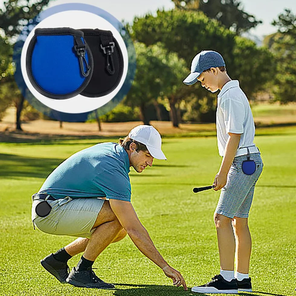 Pochette de Nettoyage pour Balles de Golf Imperméable, Mini Sac de Golf avec Double Couche, 4 Couleurs