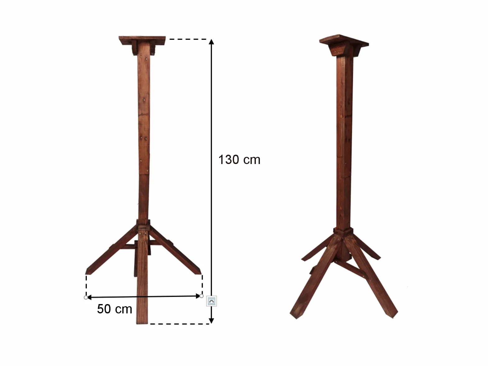 Nichoir extérieur en Bois Fait Main avec Pied pour Oiseaux, Résistant aux Intempéries, L, Rouge brunâtre