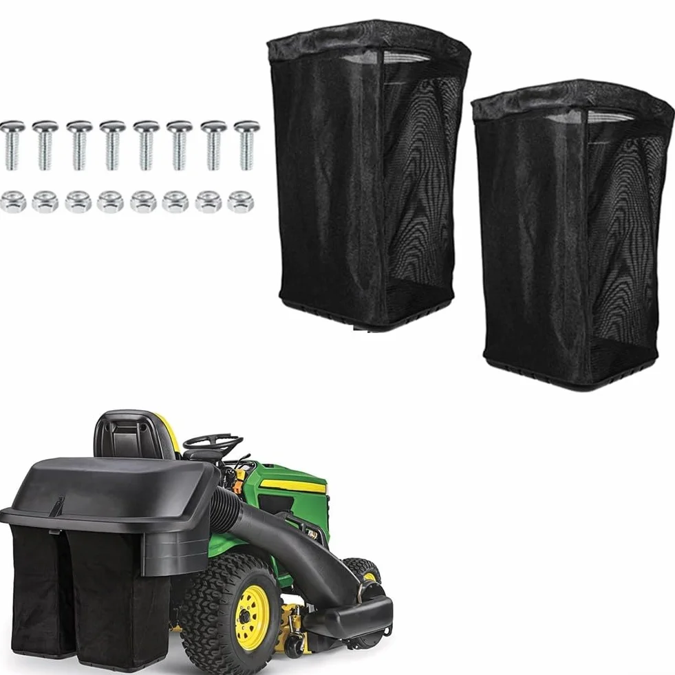 John Deere Sacs à gazon compatibles AM122416 AM101602 Lot de 2 nylon noir