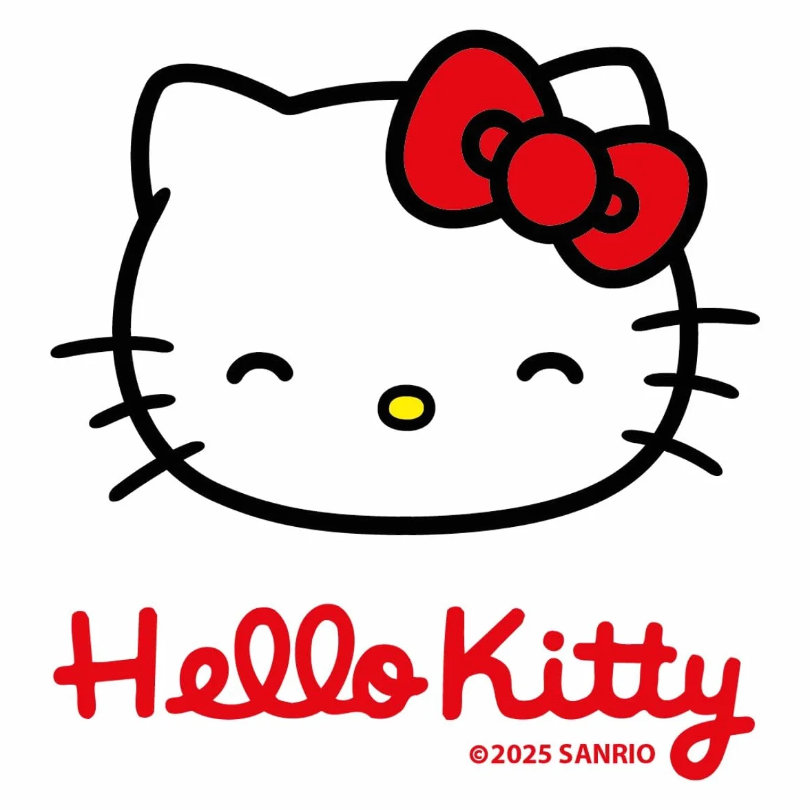 Spreadshirt Hello Kitty Souriante Autocollant Sticker 10 x 10 cm blanc mat