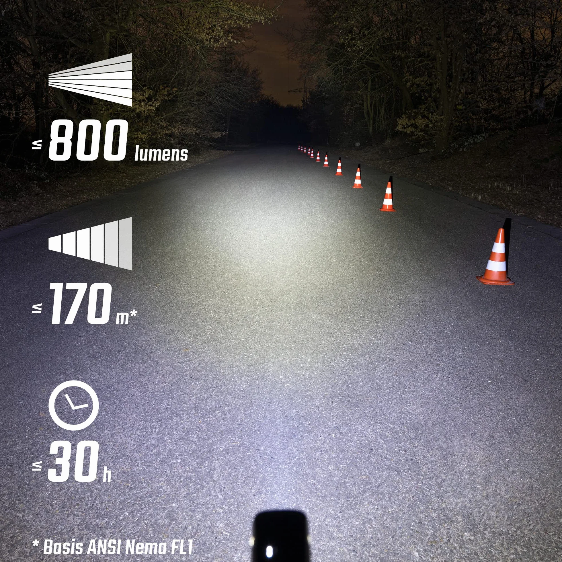 SIGMA Buster 800 / RL 150 | Kit d'éclairage vélo | Avant avec 5 Modes d'éclairage | Arrière avec Fonction feu Stop | Lampe vélo à LED puissante avec Une visibilité de 170m jusqu'à 30 Heures
