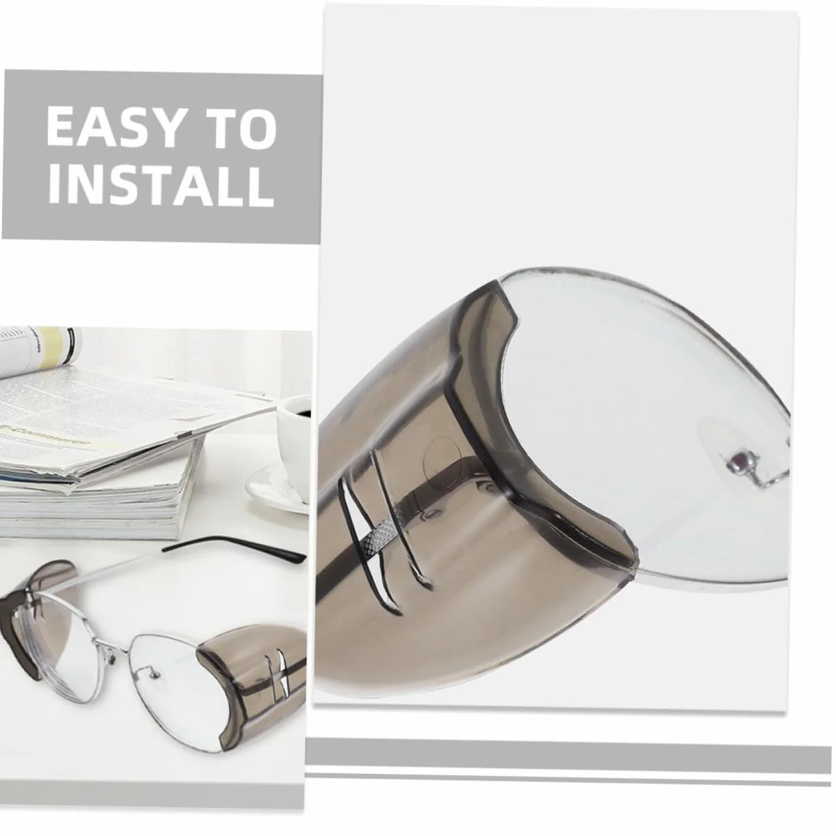 Vaguelly Lot de 4 Protections Latérales pour Lunettes, Inserts TPU Anti-Rayures