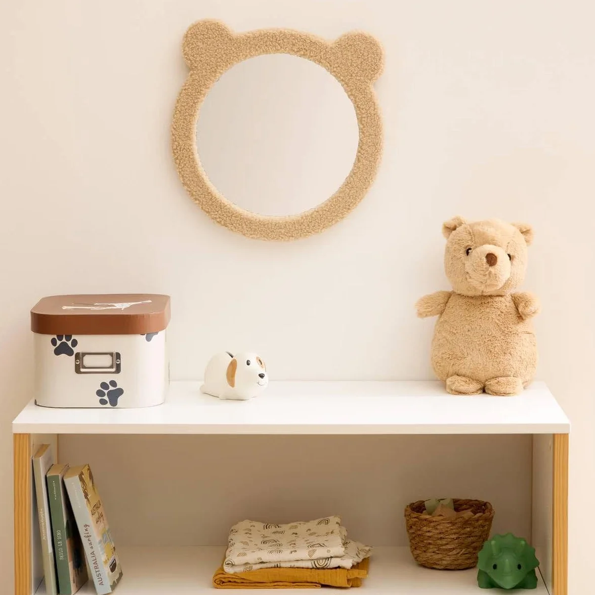 Atmosphera for Kids Miroir Mural Bouclette Ourson Beary 33cm Marron