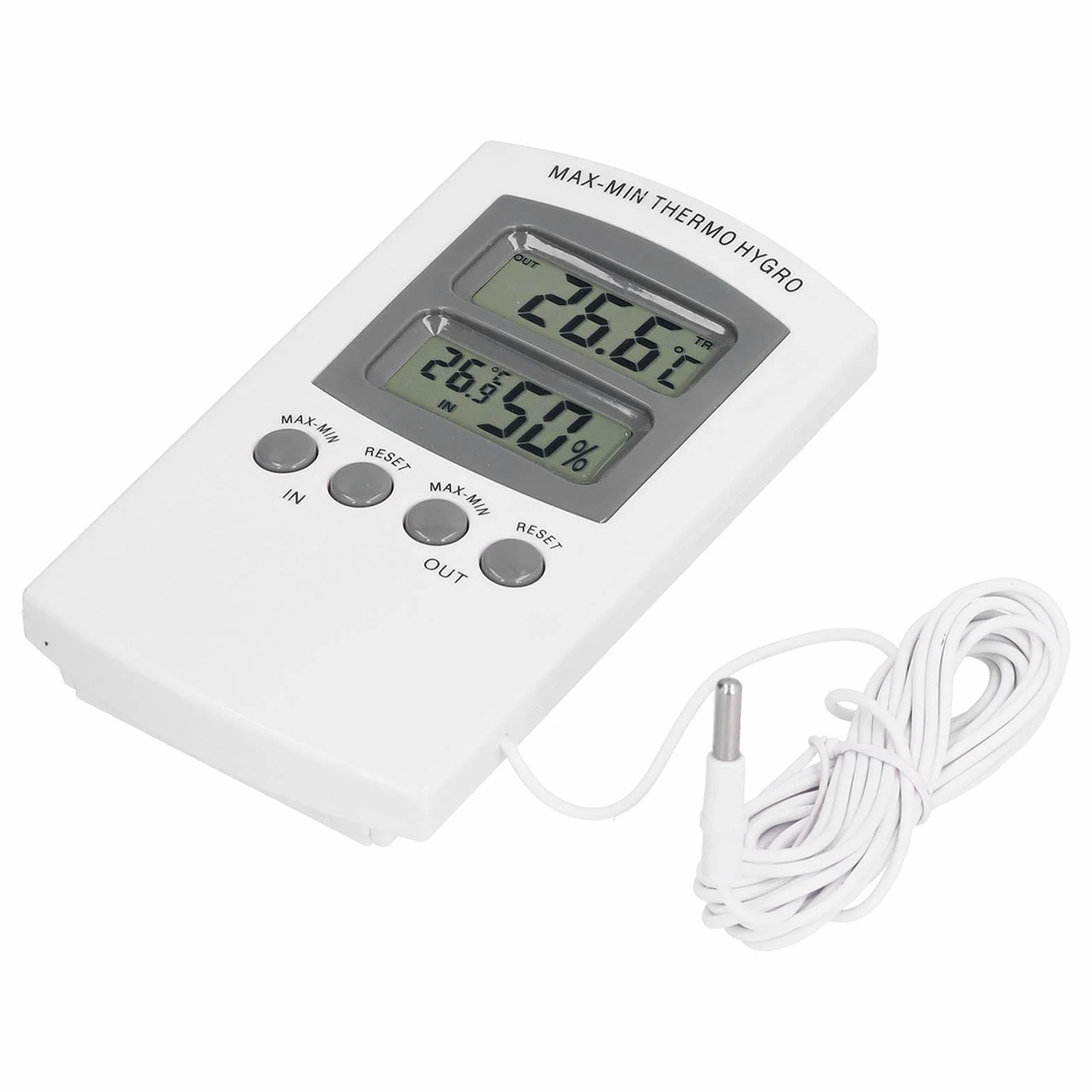 Hygromètre Thermomètre d'Intérieur LCD avec Jauge d'Humidité pour Maison Bureau
