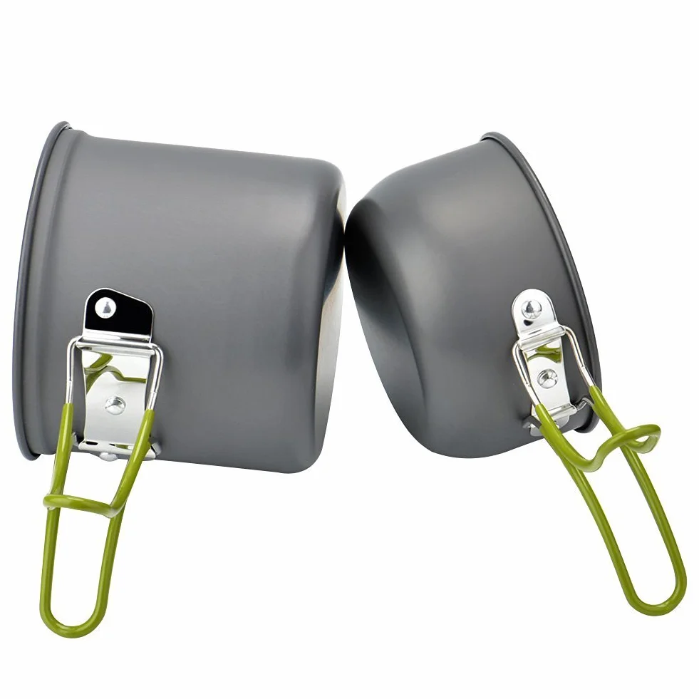 Pique-nique Camping Randonnée Pédestre Pot Pan Cookware Extérieur Casseroles de Cuisine 2 Pièces