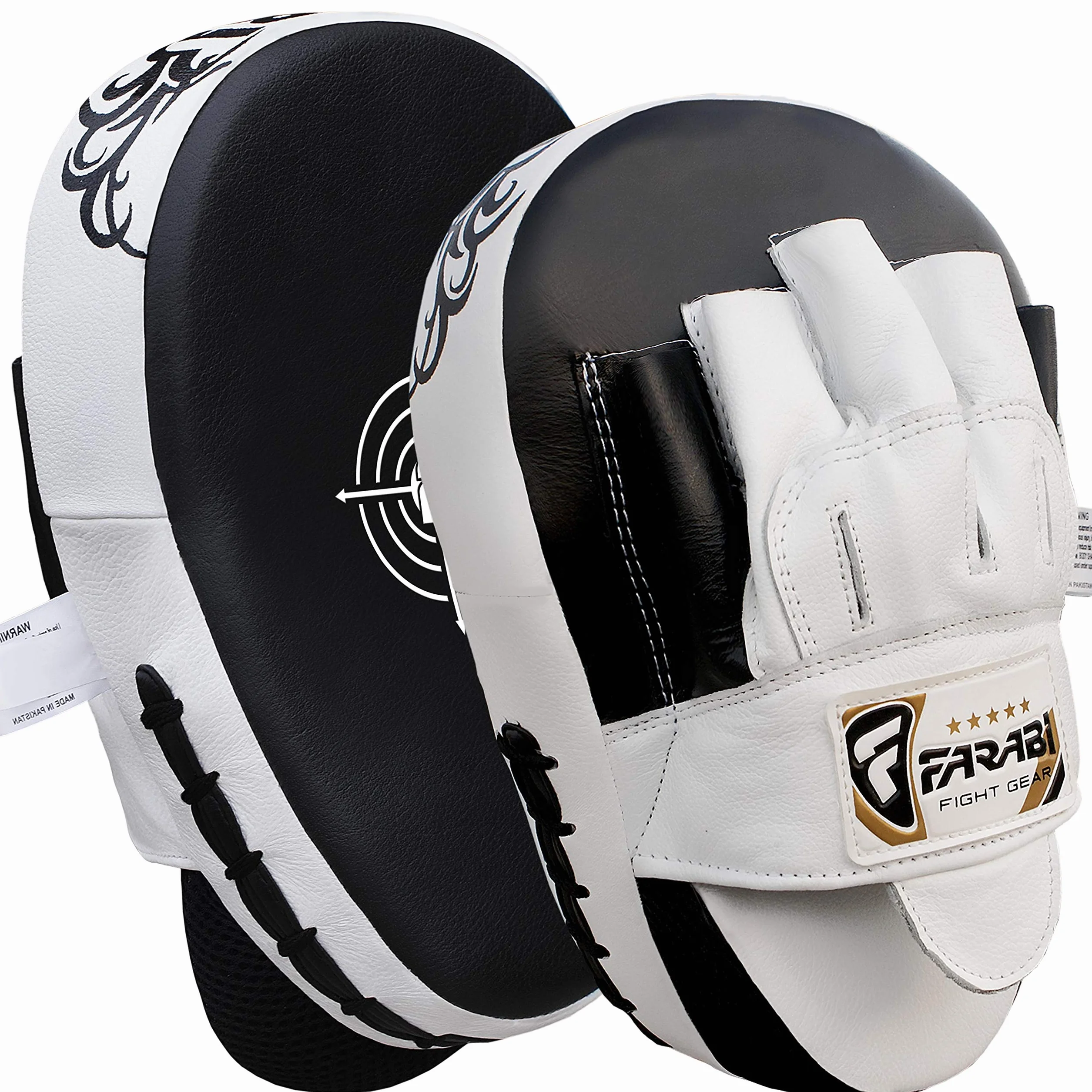 Farabi Sports Patte d'ours Boxe Cuir Courbé Pattes d'ours de Boxe - Patte d'ours MMA Muay Thai Entraînement Kickboxing Arts Martiaux Pate d Ours Boxe