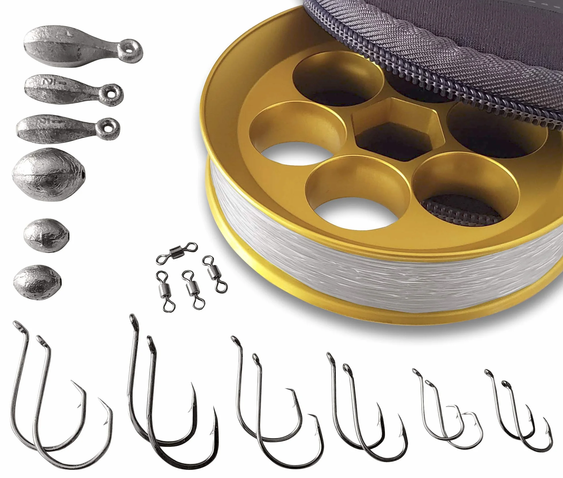 d'eau Douce en Aluminium à la Main Line Reel Poche Pêche kit de Survie d'urgence, APU-BKUC-30-SW1