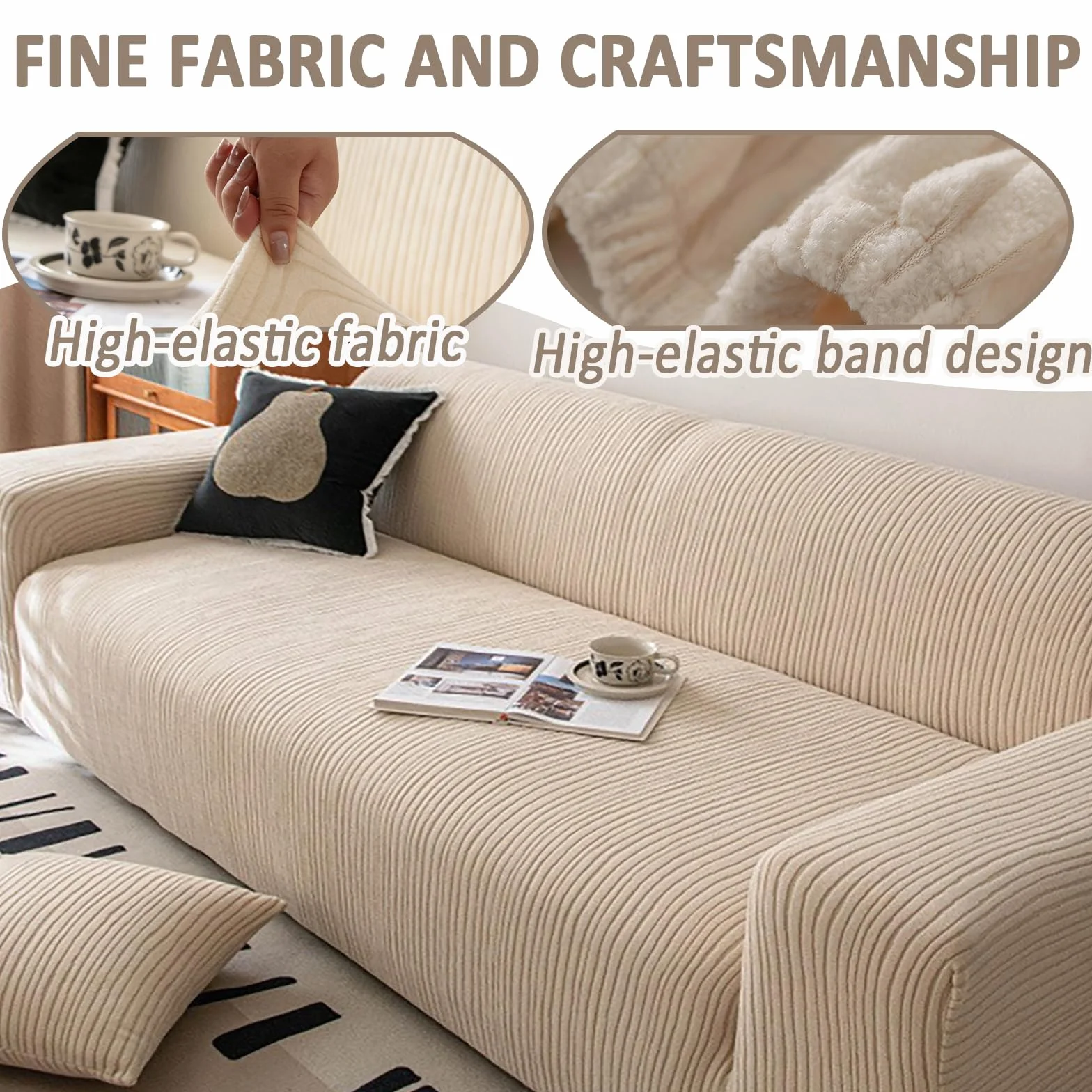 Housses de canapé Extensibles en Jacquard Lavable Antidérapante pour Animaux, Vert Double (145-185cm)