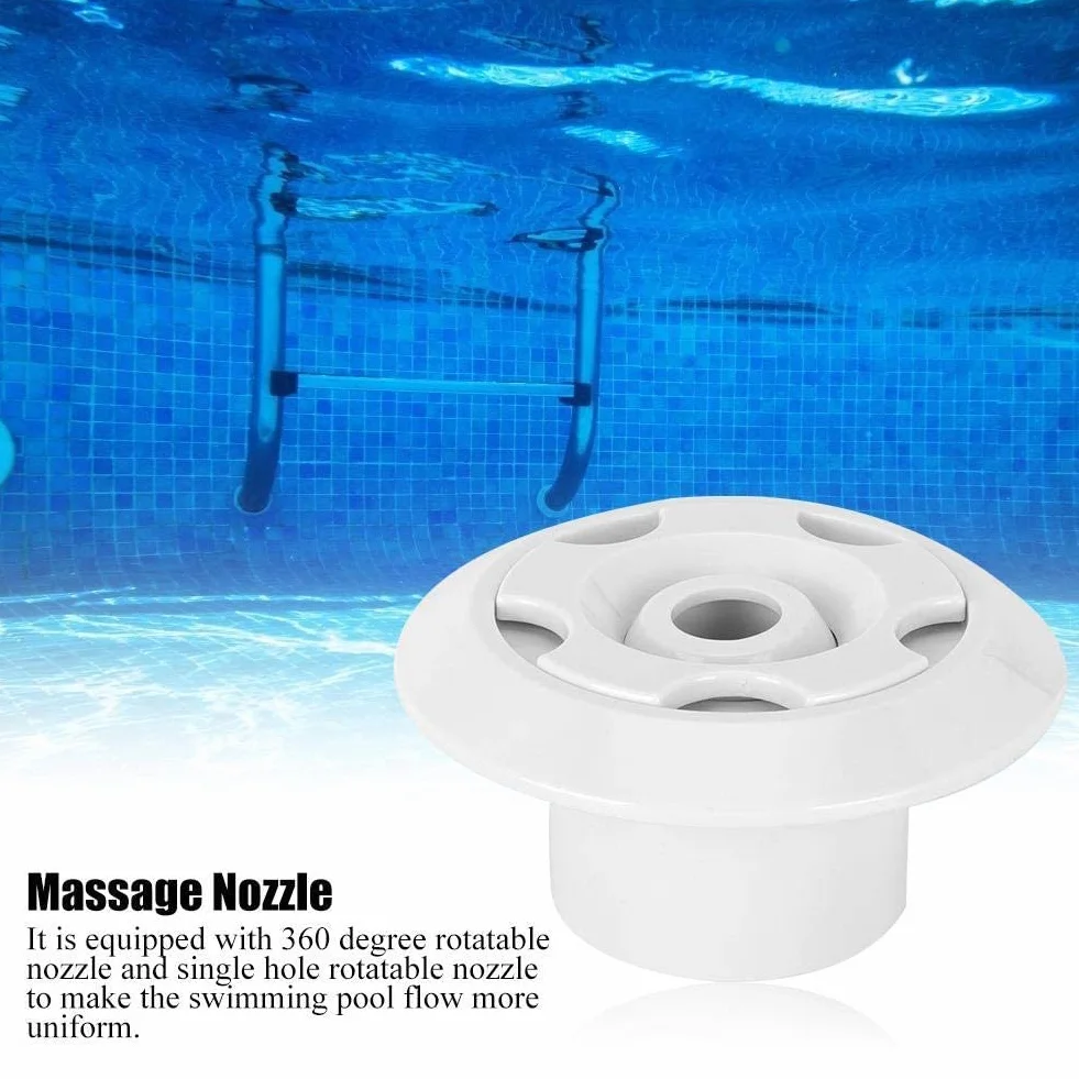 Buse Piscine Massage 360° Rotatif Blanc Rond 2inch Accessoire Spa