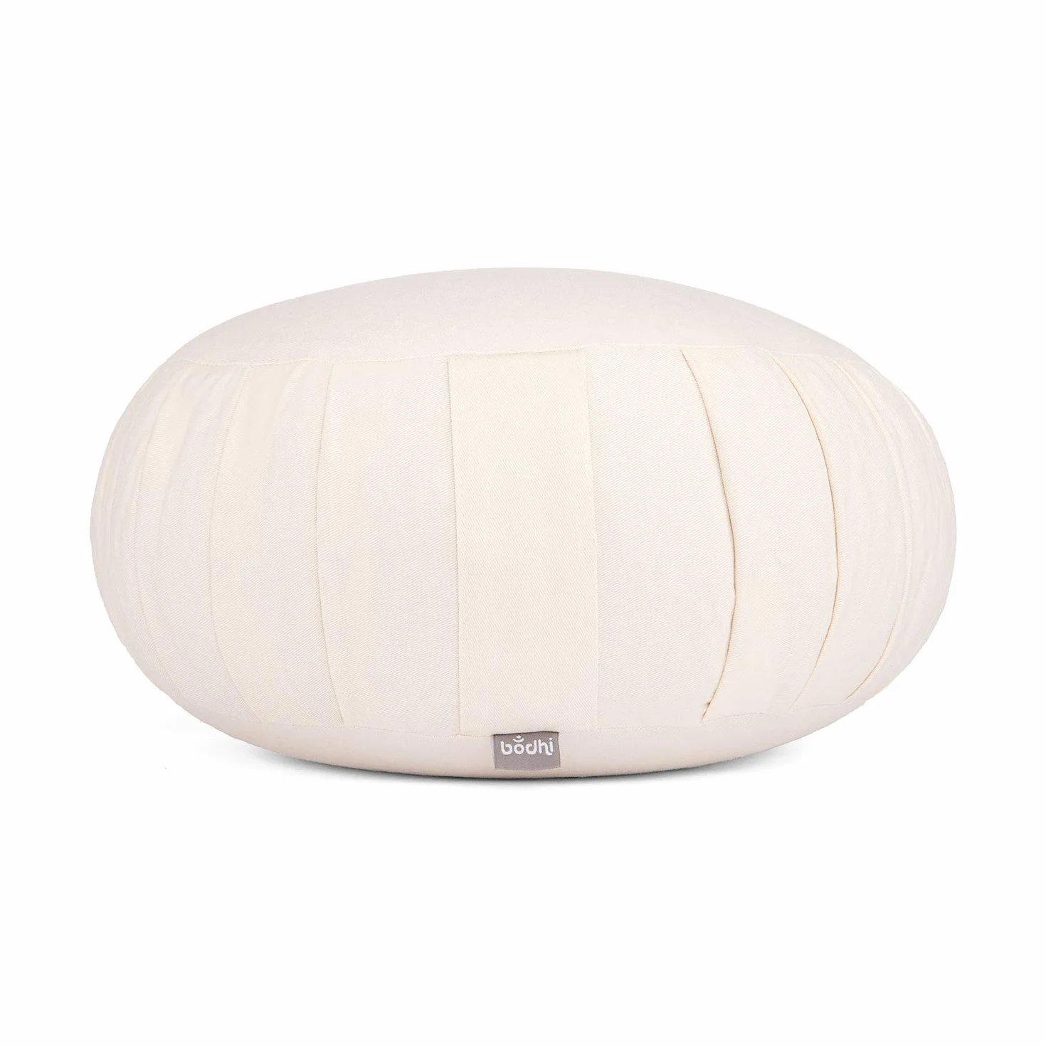 Bodhi Coussin de méditation Zafu ECO Rond avec Plis | Housse en Coton 100% Biologique | Coussin Garni d'épeautre Biologique | Hauteur d'assise 20 cm