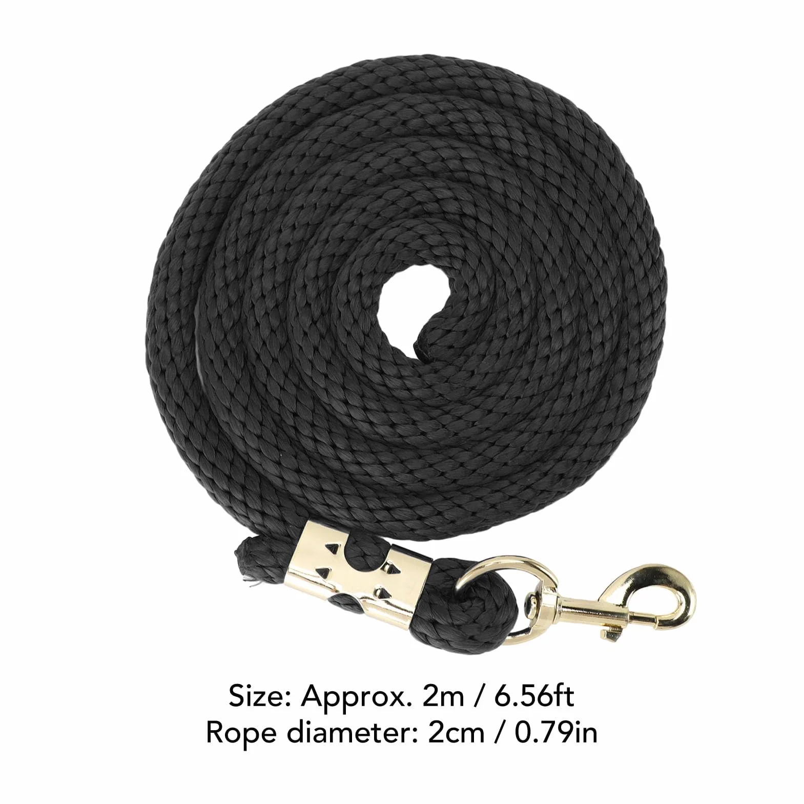 Longe pour Cheval, 2 m / 6.56ft Corde Acier Inoxydable Anti-Rupture Corde Longe antidérapante Cheval avec Crochet pour Marche Manipulation Chevaux