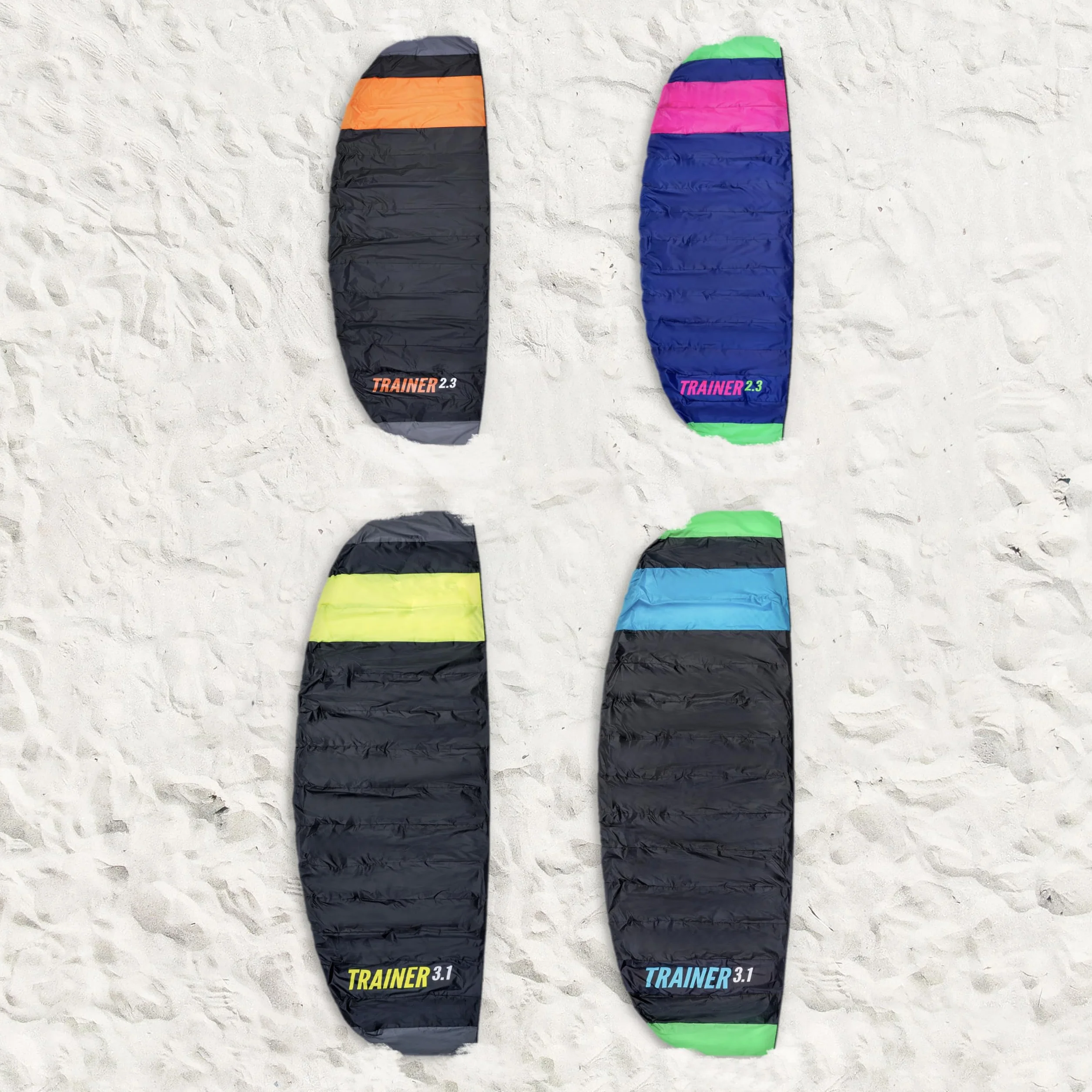 Wolkenstürmer Paraflex Trainer 3.1 Vert Fluo Aile de Kitesurf 3 Lignes Cerf-Volant Traction