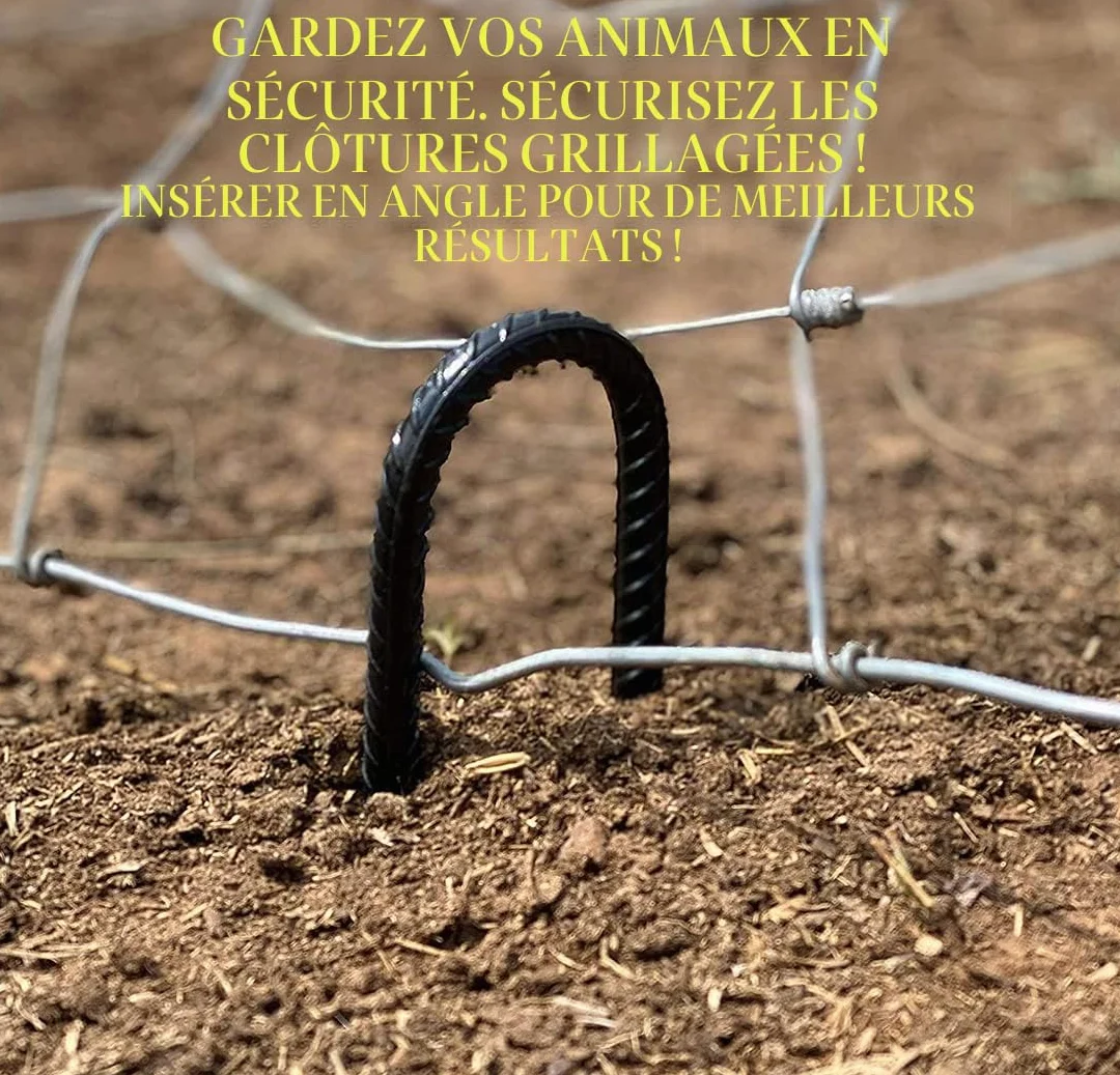 Piquets de Sol, Piquets de Fixation en Acier Ancrage au Sol Crochet en J d'agrafes de Jardin Robuste Piquets de Tente pour Le Trampoline Tente de Camping Clôture et Jardin Lot de 6