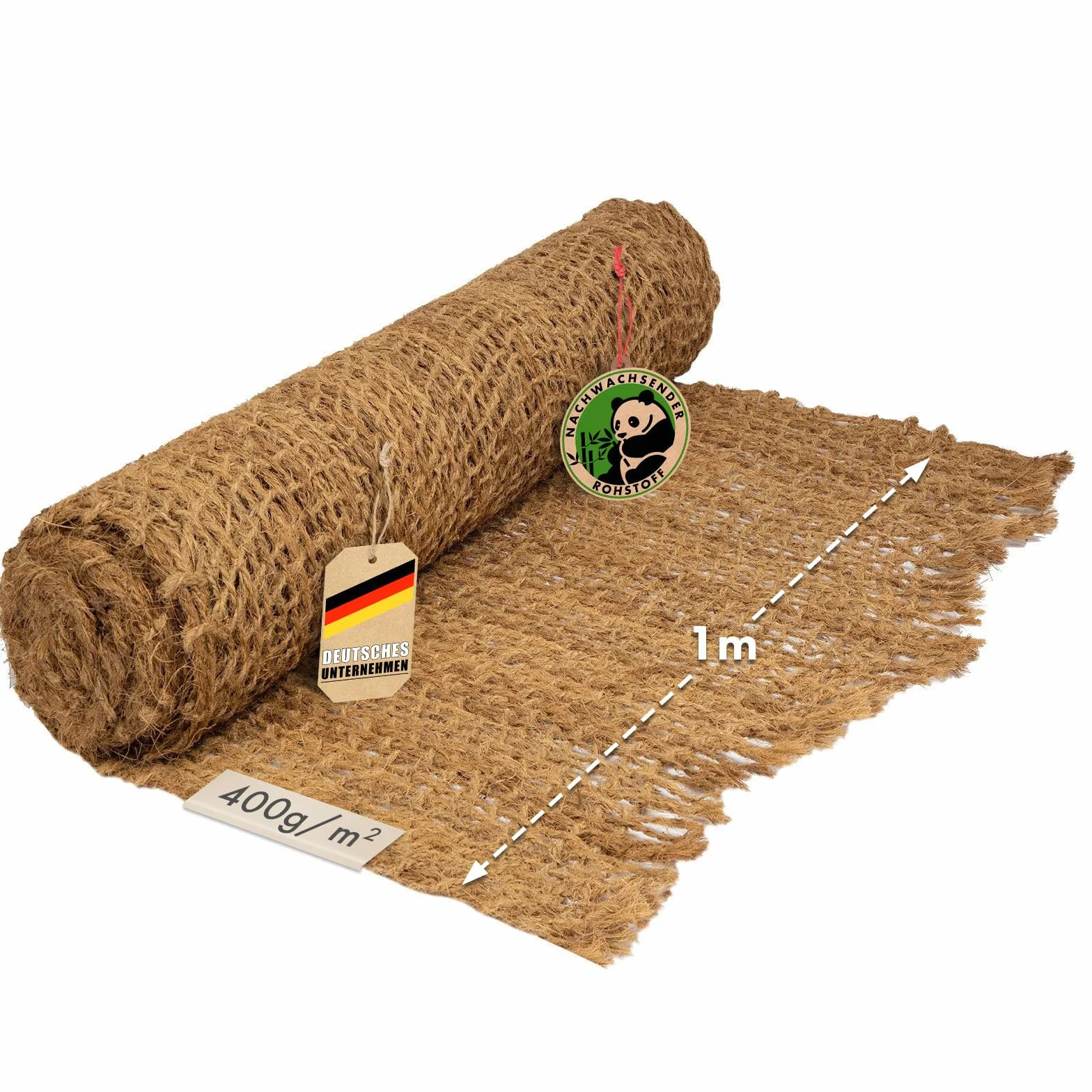Casa Pura Tapis de remblai Nature 20 m Protection contre l'érosion Jardinage Filet de remblai Sécurité anti-pente Fibres naturelles coco Résistant