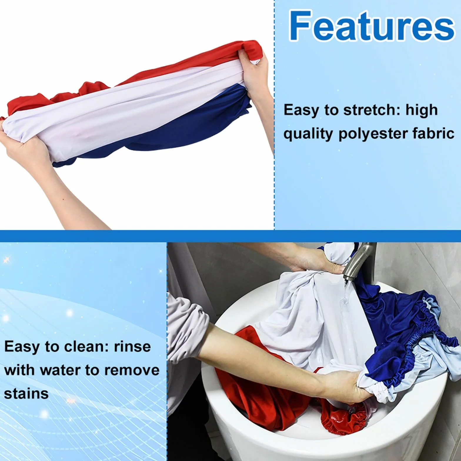 Blueshyhall Bâche de protection pour capot de voiture 120 x 150 cm élastique polyester résistant à l'usure lavable