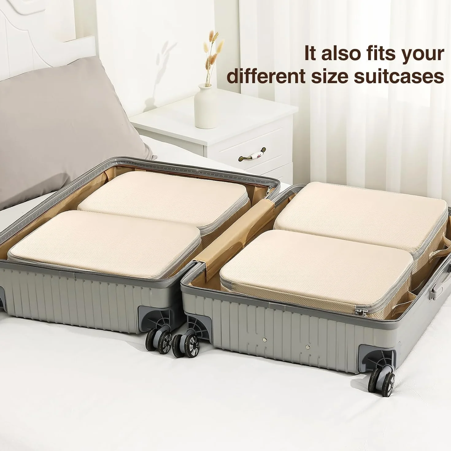 DIMJ Sac de Compression - Housse de Rangement Vetement Couette avec Poignées Renforcées, Organisateur D'auto-Compression pour Couettes, Vêtements, Oreillers, Linge de Lit