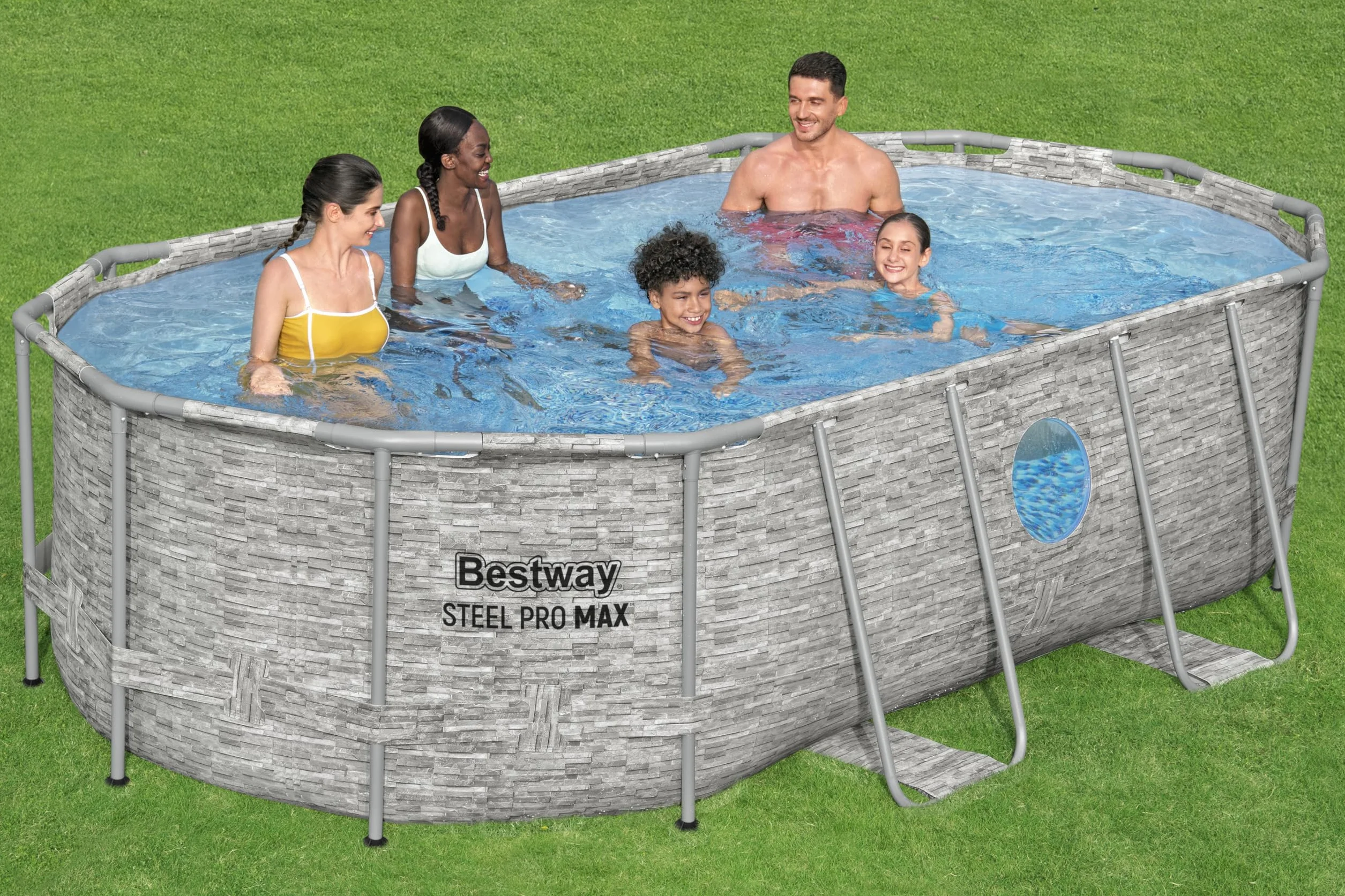 Bestway Steel Pro Max Splashview Kit Piscine Hors Sol 427x250x100 cm Gris