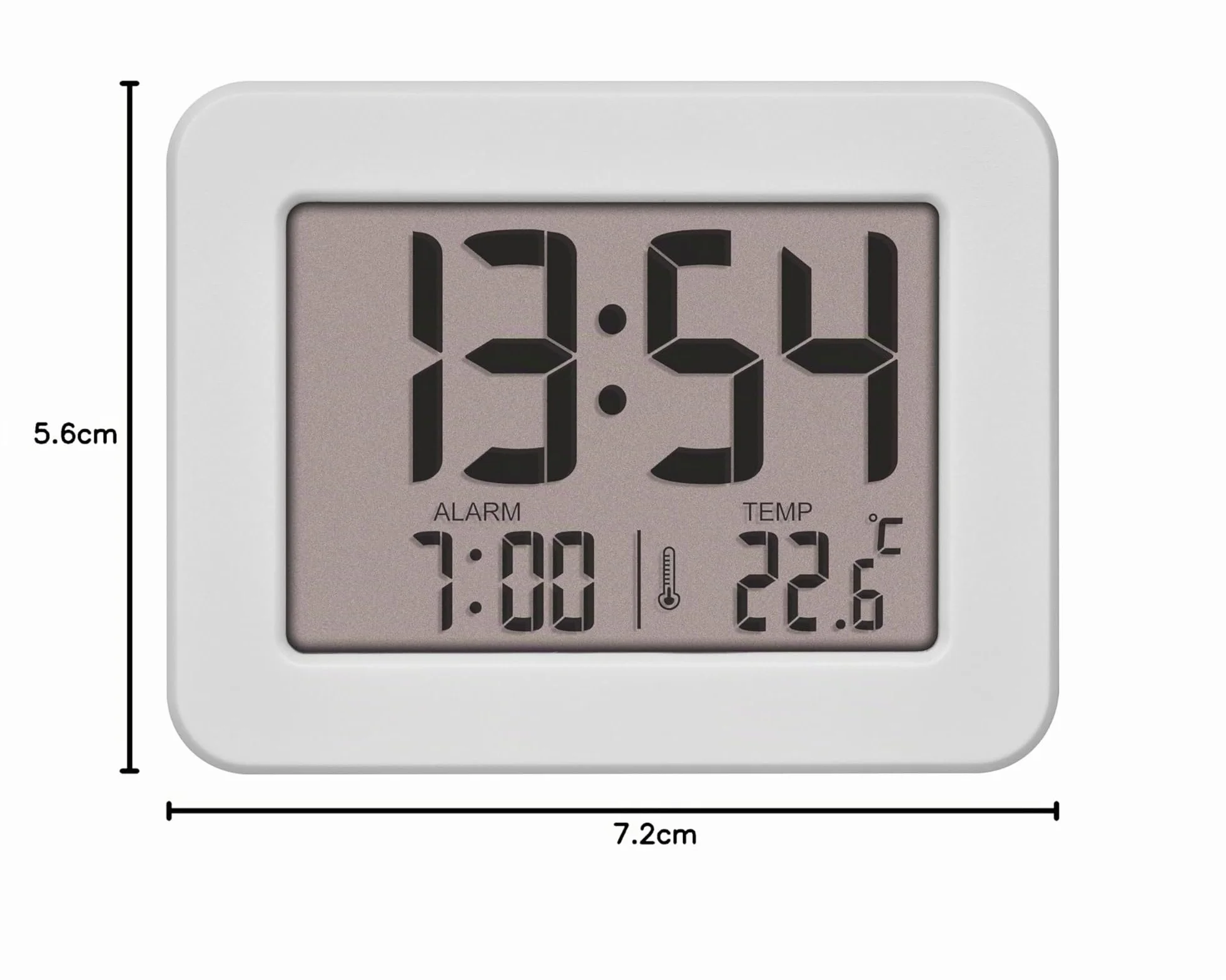 TFA Dostmann Mini Réveil Numérique avec Température, Horloge de Bureau, Alarme, Date, Blanc