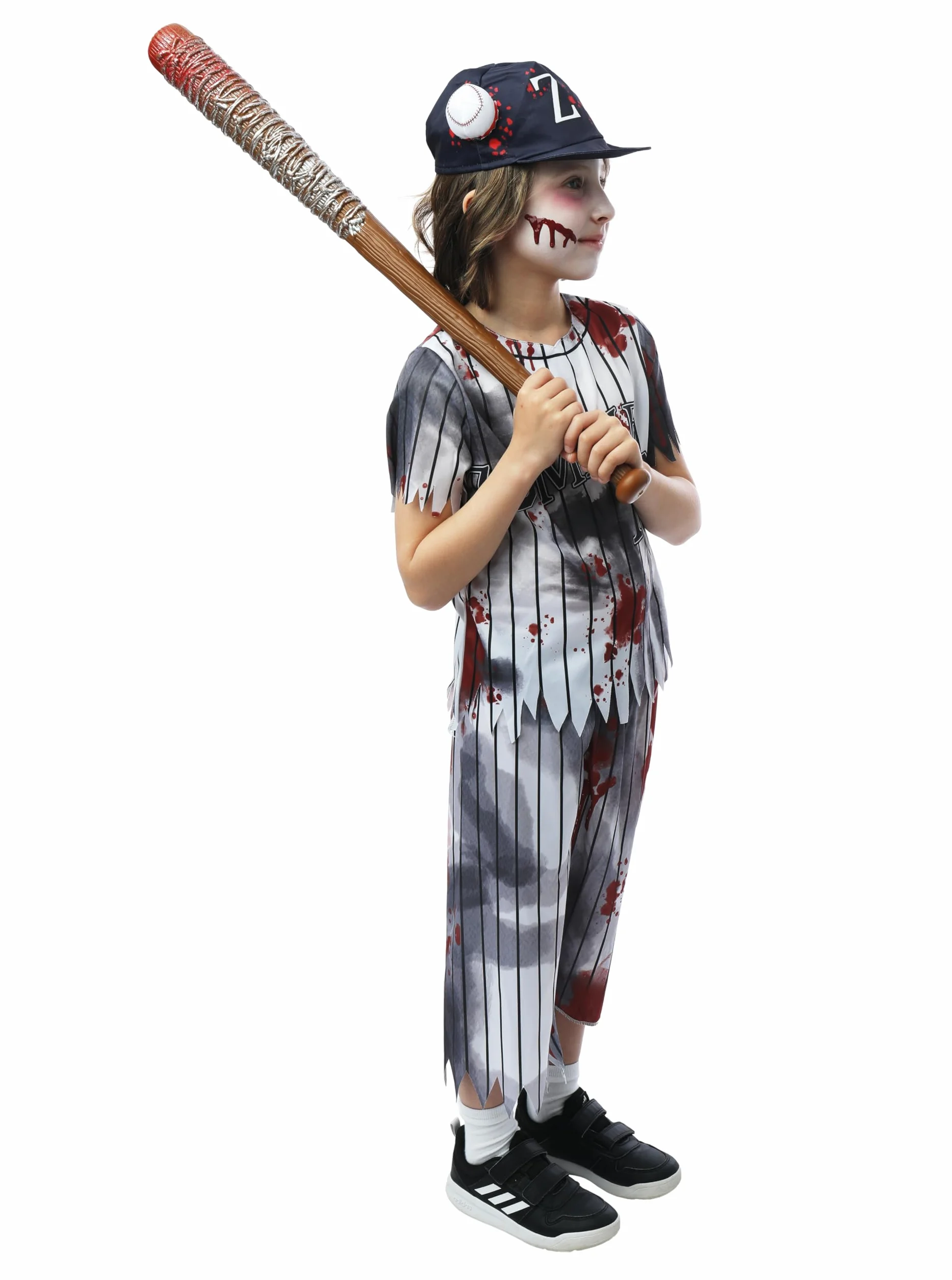 P'TIT Clown - 54761 - Fausse Batte de Baseball Ensanglantée - Accessoire de Déguisement Halloween, Film, Cosplay - Plastique - 73 cm