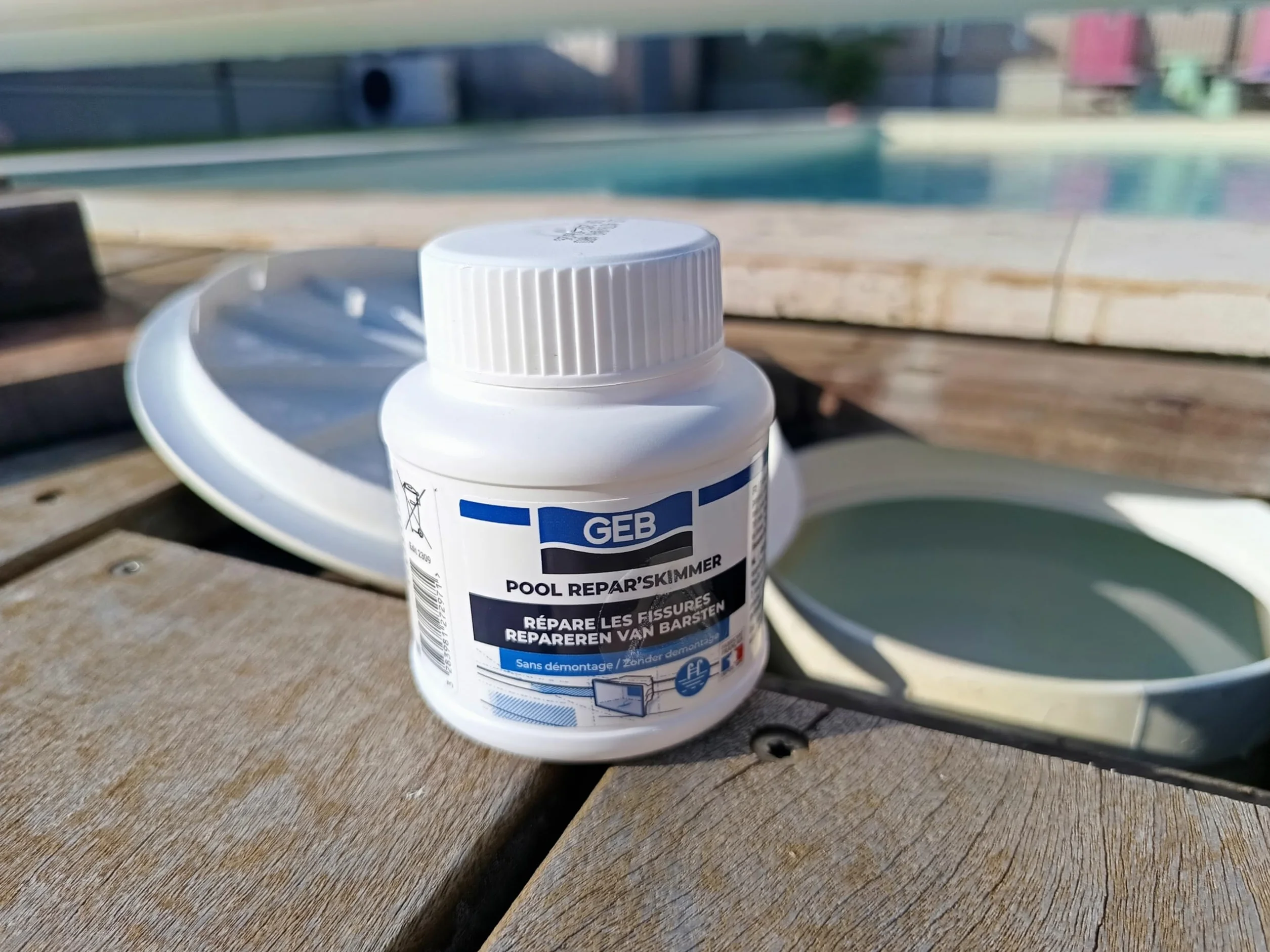 GEB Réparation skimmer piscine ABS Pot 125 ml Répare fissures 5 mm
