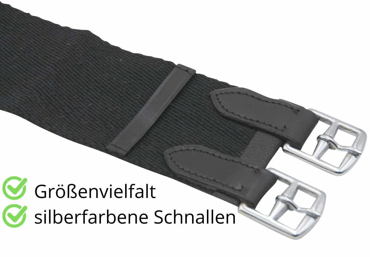 Sangle de selle coton sangle courte, noir, 60 cm de long