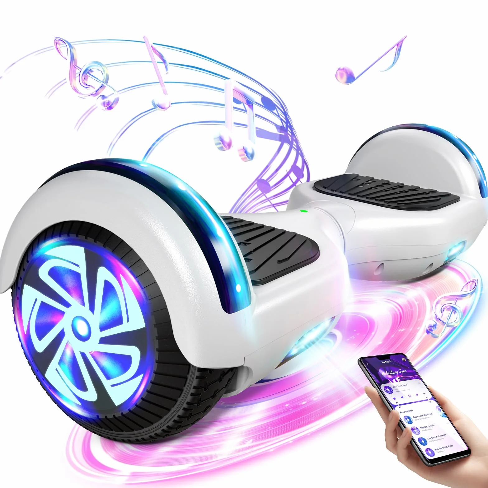Hoverboard Hover Borad 6,5" avec lumières LED/Bluetooth, Skateboard, Cadeau pour Enfants