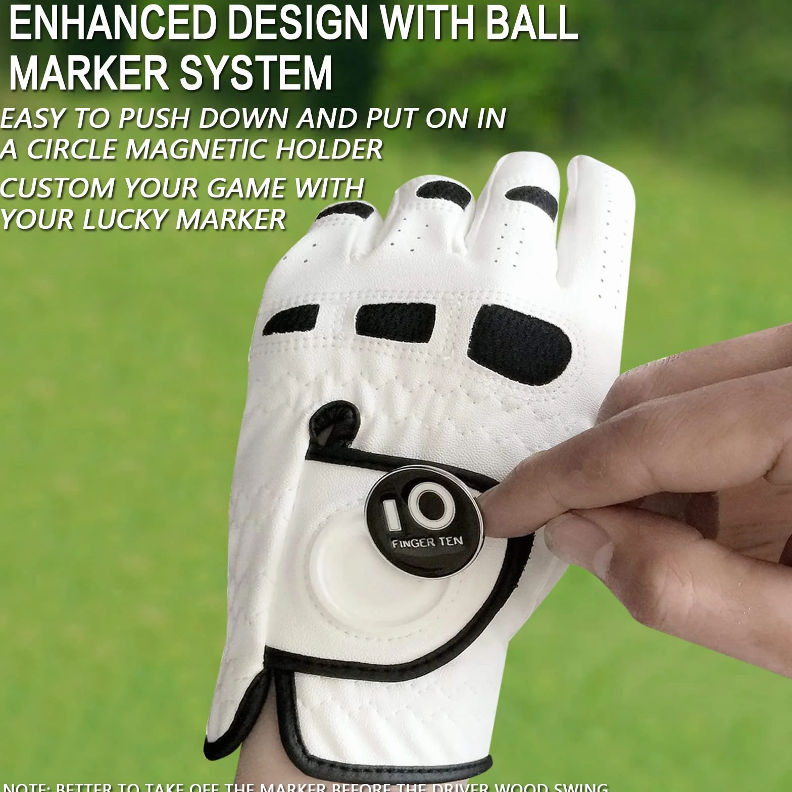 Gants de Golf Cuir Hommes Paquet de 2 FINGER TEN