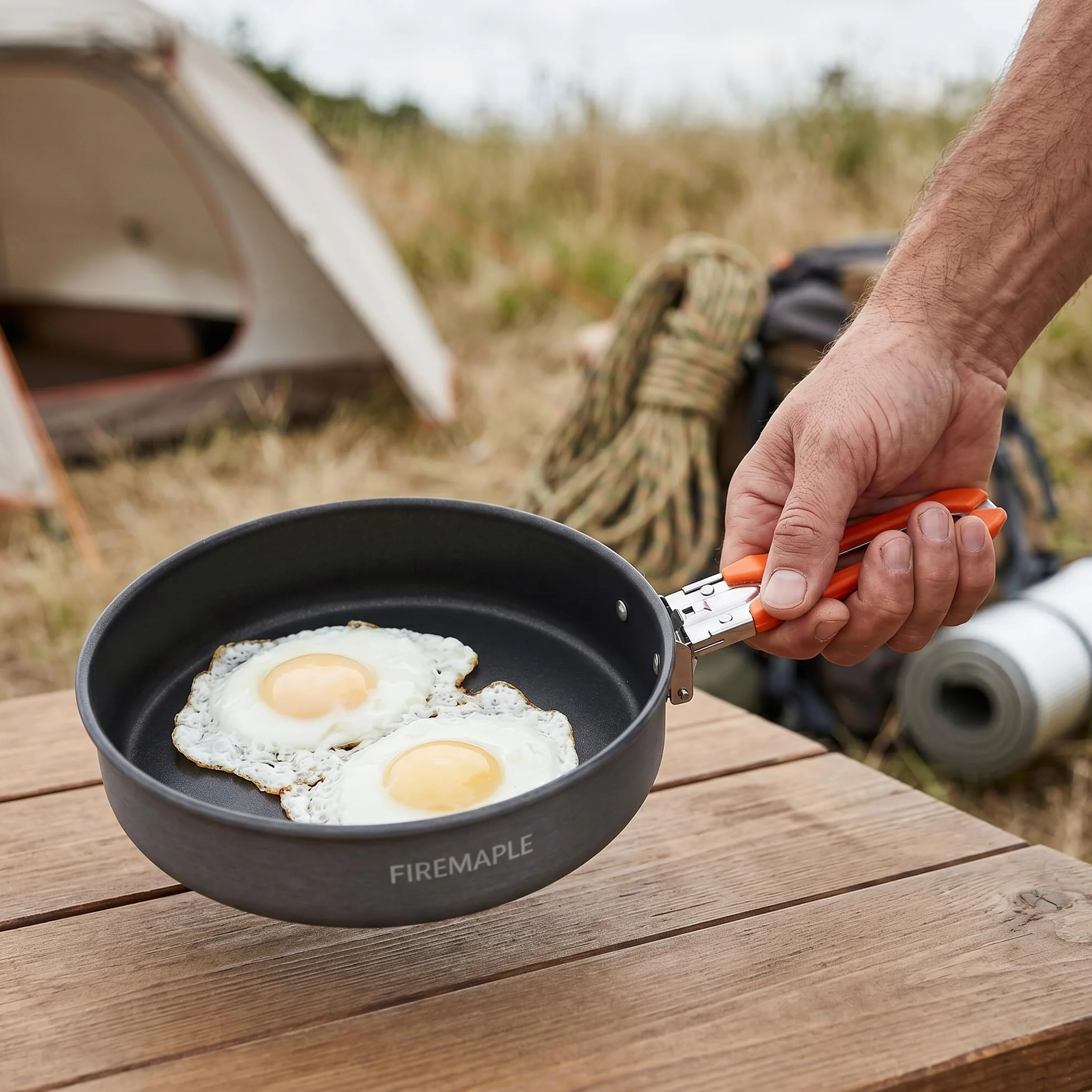 Fire-Maple Poêle à Frire de Camping avec Revêtement Antiadhésif Batterie de Cuisine Casserole Camping Légère et Durable pour La Cuisson Équipement de Cuisine en Plein Air Poêle De Randonnée Portable