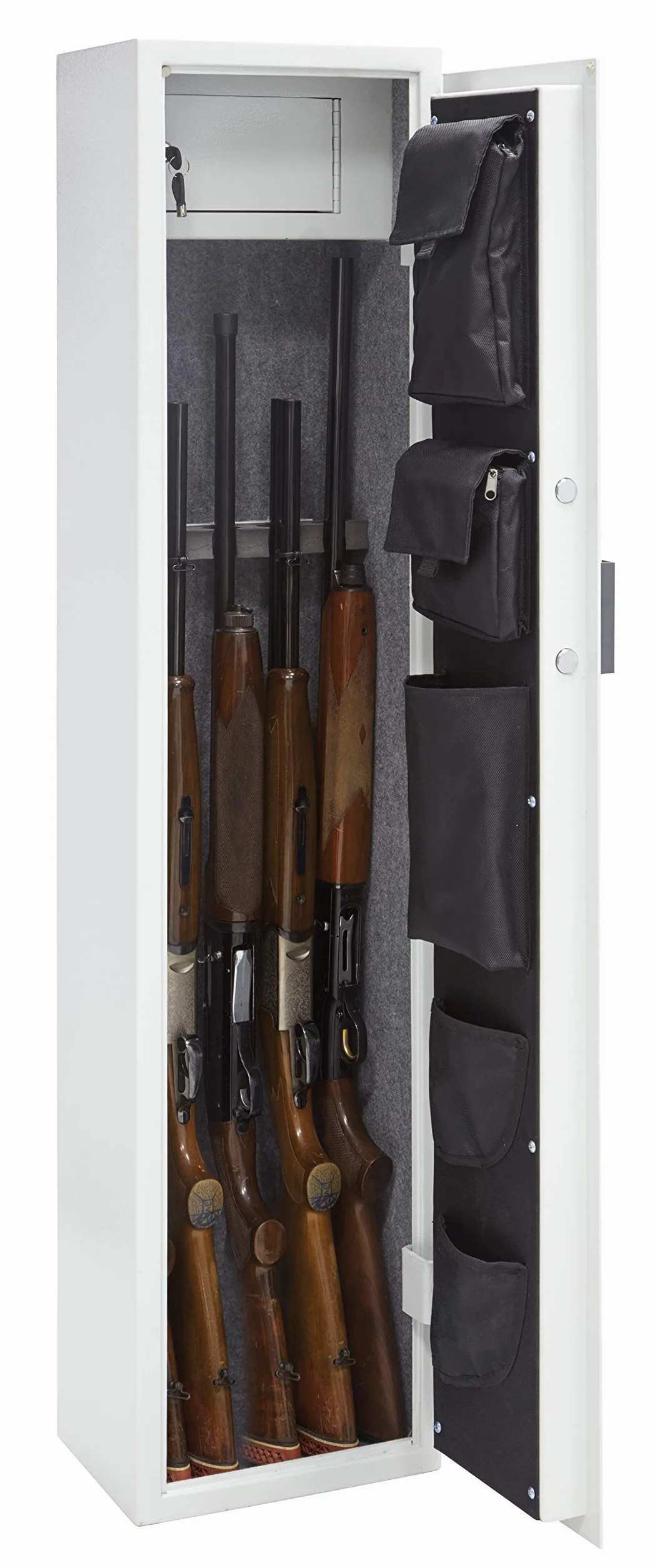 ARREGUI Golden ARM054 Armoire à 5 Fusils en Acier avec Coffre, Pochettes et Rembourrage Intérieur | Coffre-fort Armes à Feu | FRANCE et ITALIE : valide toutes armes à feu | ESPAGNE : non homologué