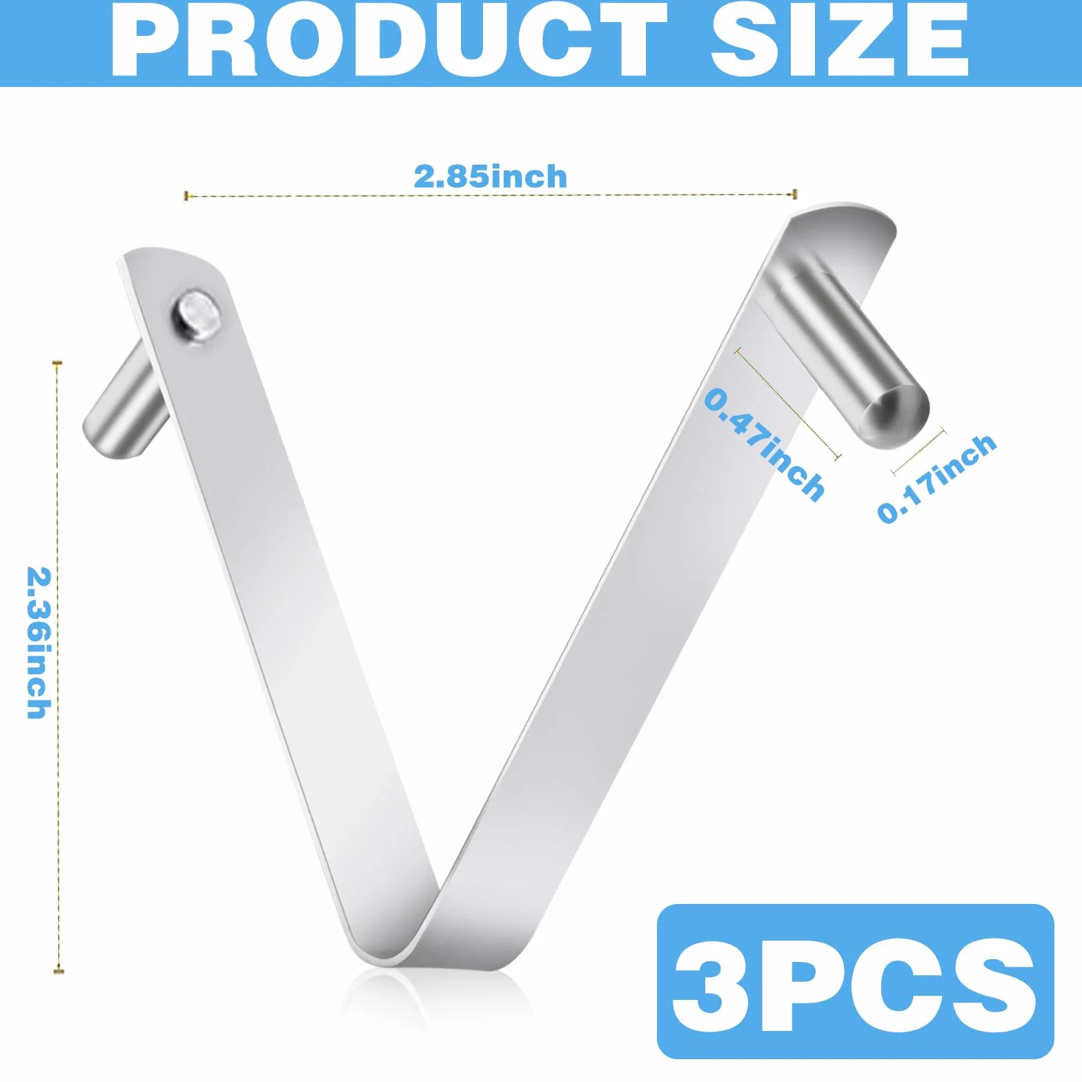 CANIPHA Clips en V pour Brosse Piscine, Clips pour Poteaux Piscine en Acier Inoxydable, Accessoires de Piscine