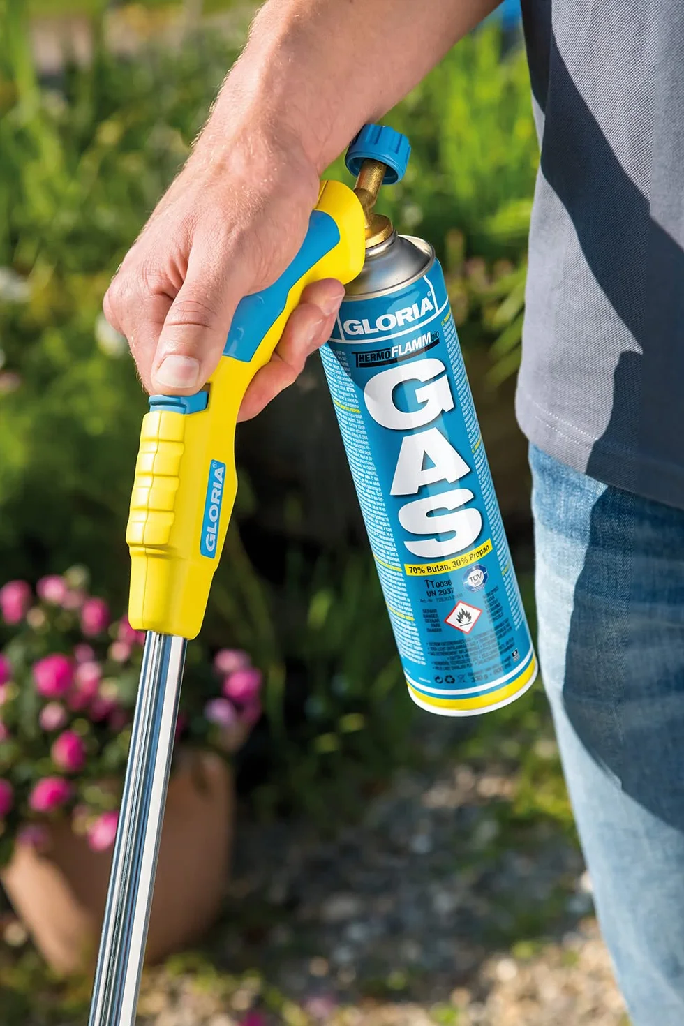 GLORIA Lot de 3 Cartouches de Gaz 600ml | Idéal pour Désherbeur Thermique GLORIA Thermoflamm | Valve à Vis | Mélange Butane/Propane Haute Pureté | Combustion +30% | Recharge Gaz Chalumeau & Camping