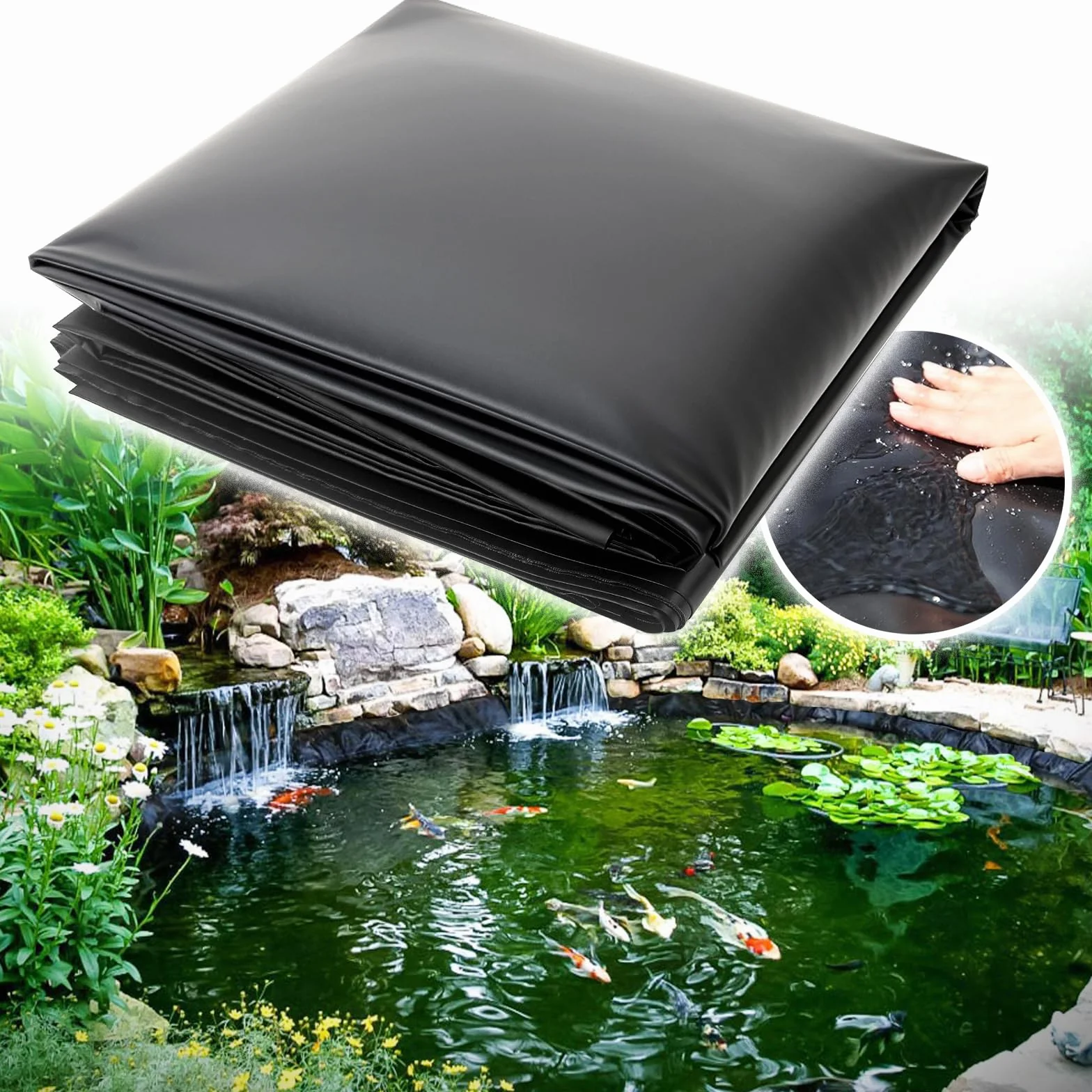 Liner de Bassin 3 x 2m x 0.1mm Bâche Souple pour Étang