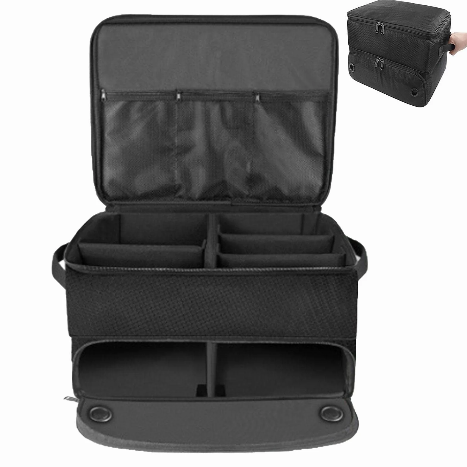 Sac à Chaussures de Golf Pliable, Sac d'Accessoires de Golf, Boîte à Brosses pour Hommes et Femmes, Noir