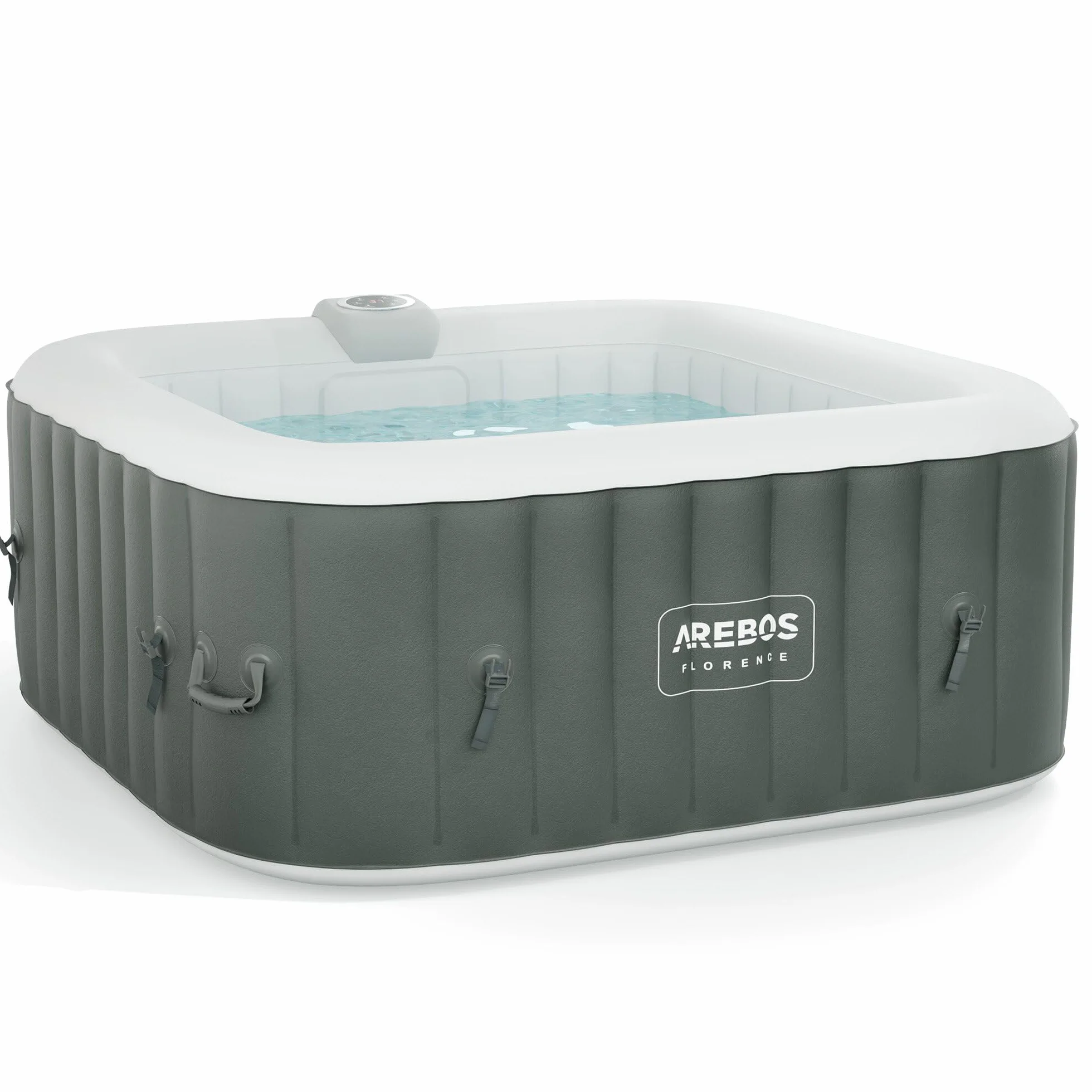 Arebos Spa Gonflable 4 Personnes 154x154cm 100 Jets Massage 600 litres Chauffage