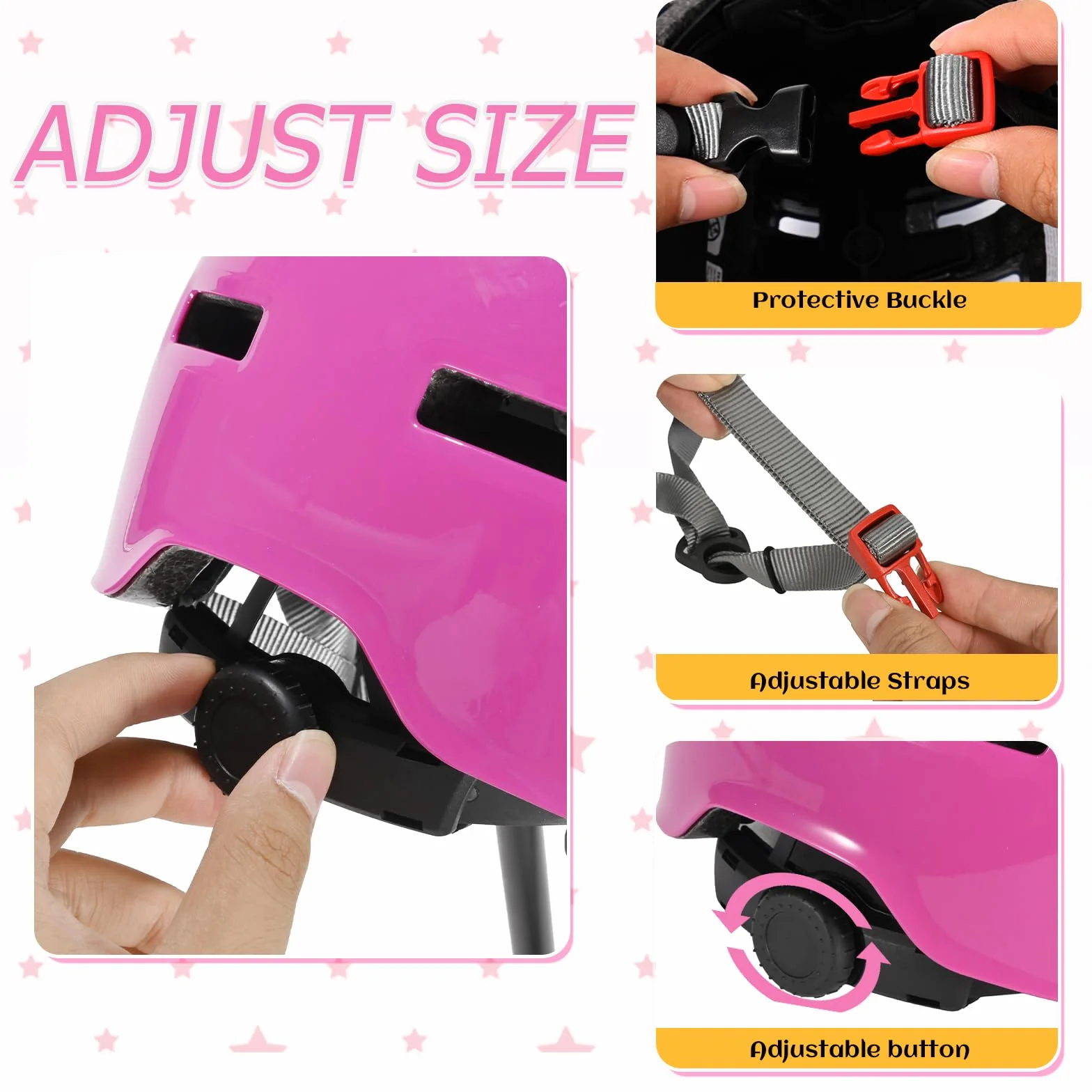 Casque de vélo Enfant réglable pour Filles Enfants Adolescents, Casque de Protection Velo Enfant pour Skateboard vélo Trottinette Rollers et Cyclisme