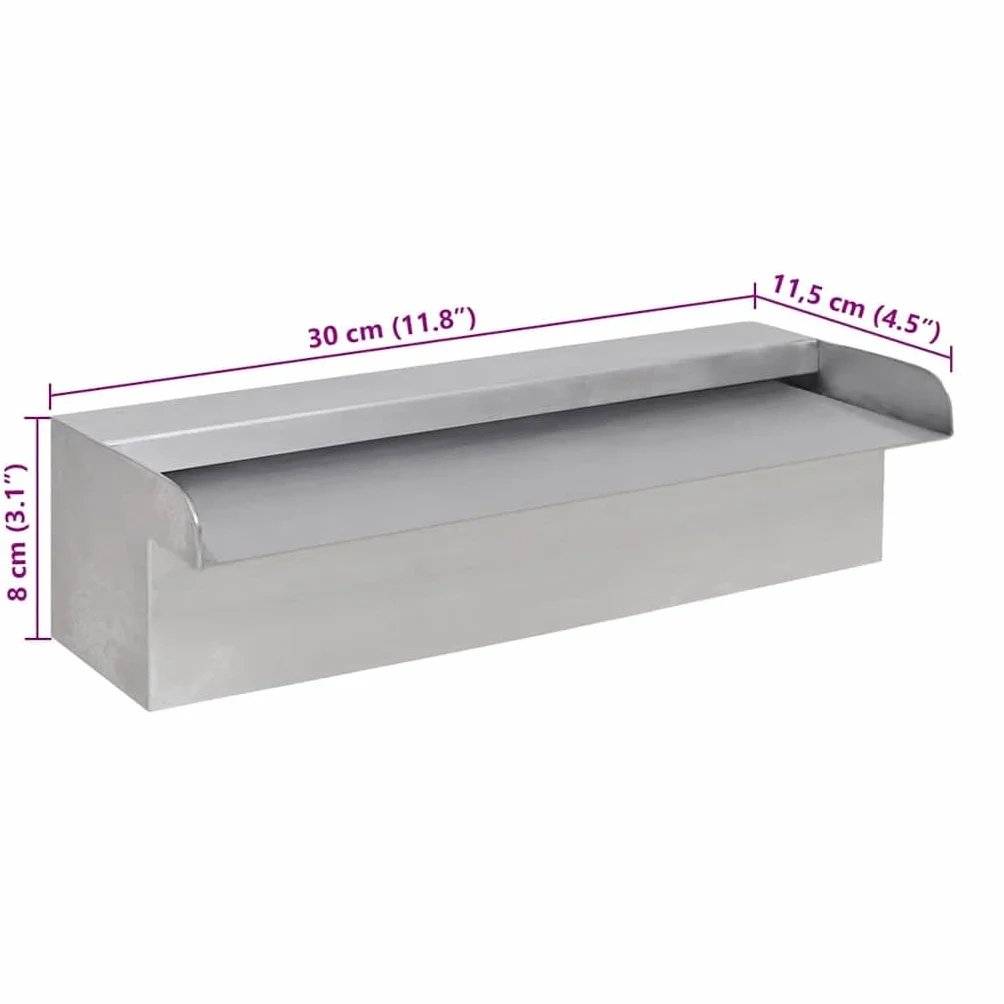 Lame d eau rectangulaire 30 cm Acier inoxydable piscine