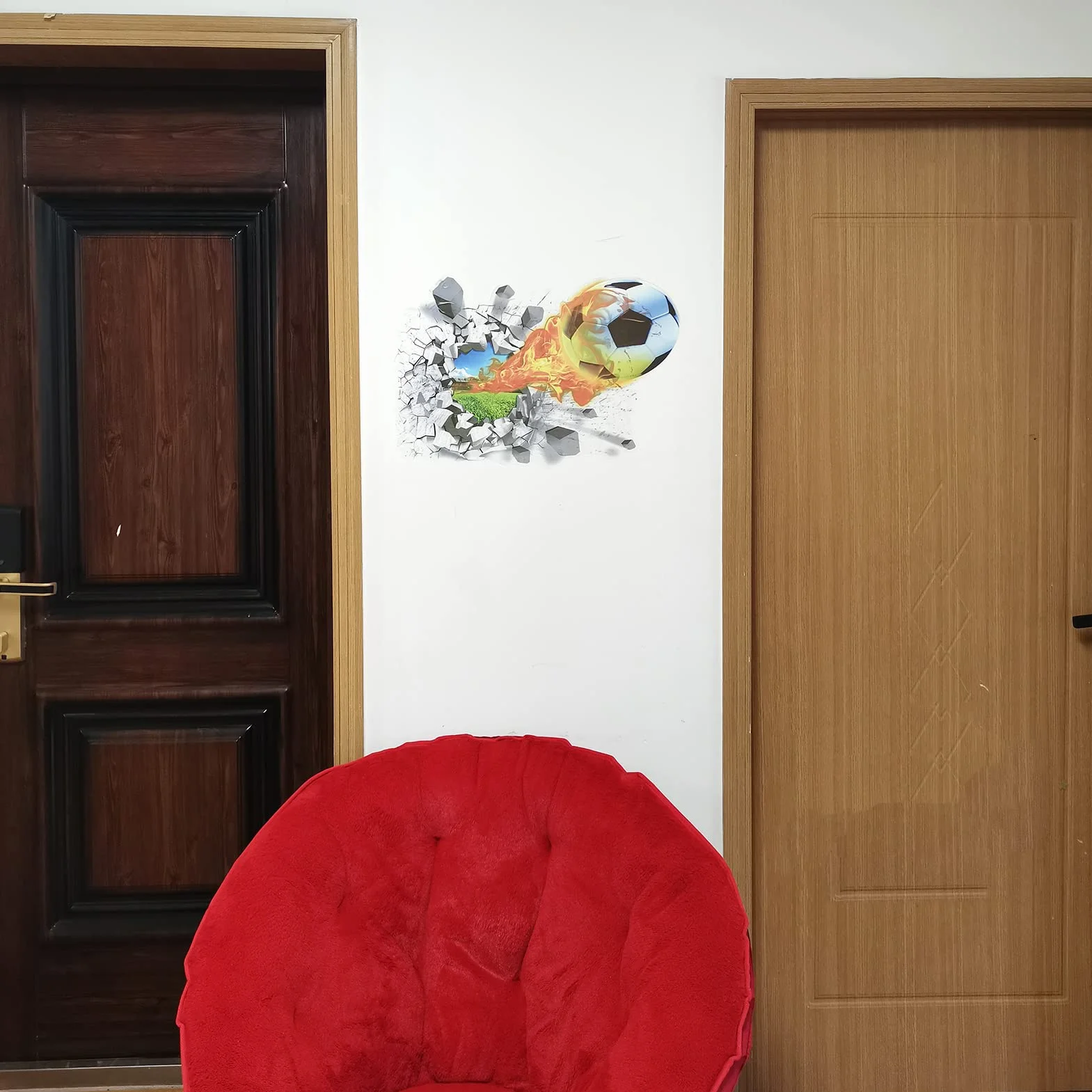 Stickers Football 3D Autocollant Murale Decoration Chambre Ado Garcon