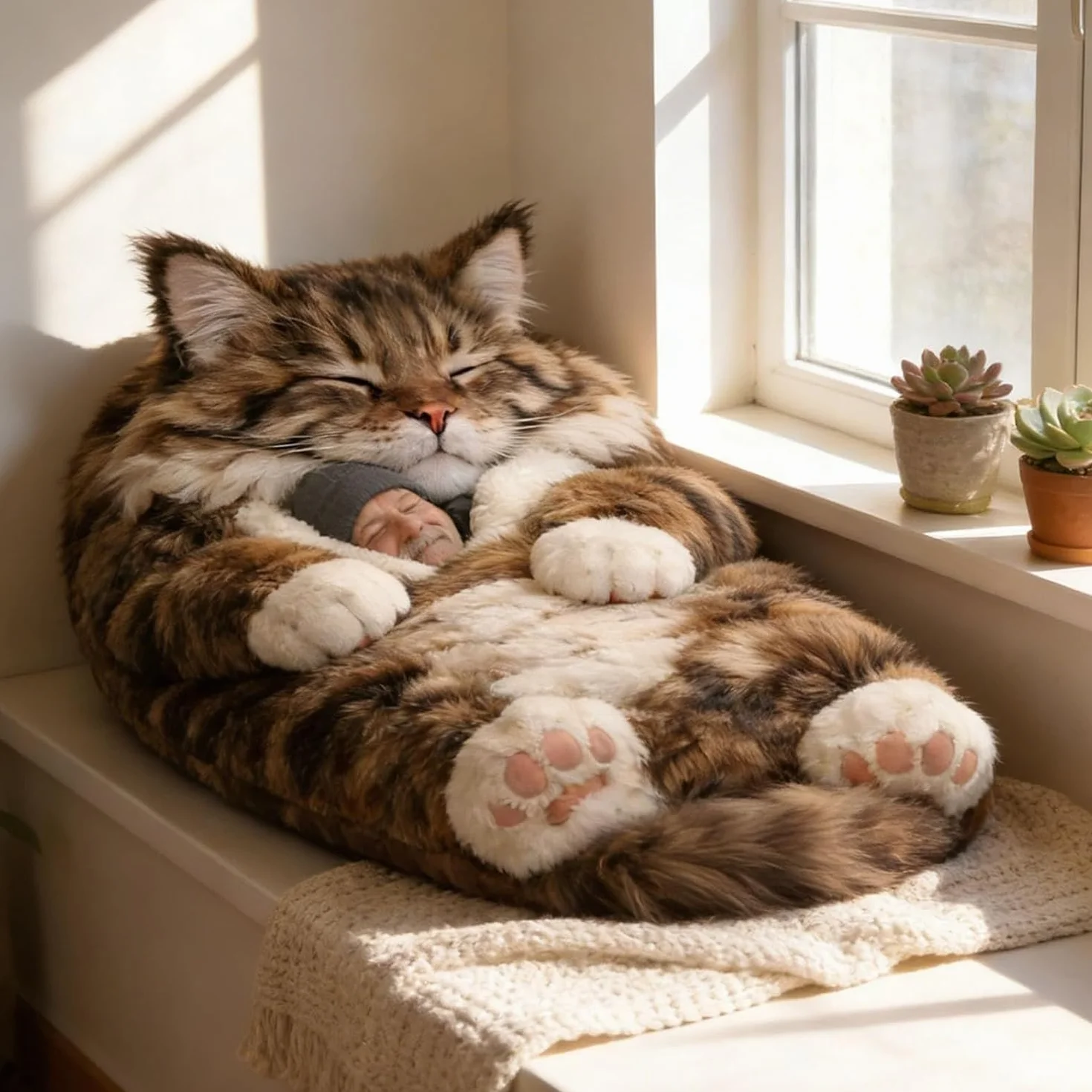 Sac de couchage en forme de chat pour adultes, 170 cm, lavable et chaud en peluche pour homme, adorable chat, couverture chaude en forme d'animal mignon, pour le camping, la maison, la détente